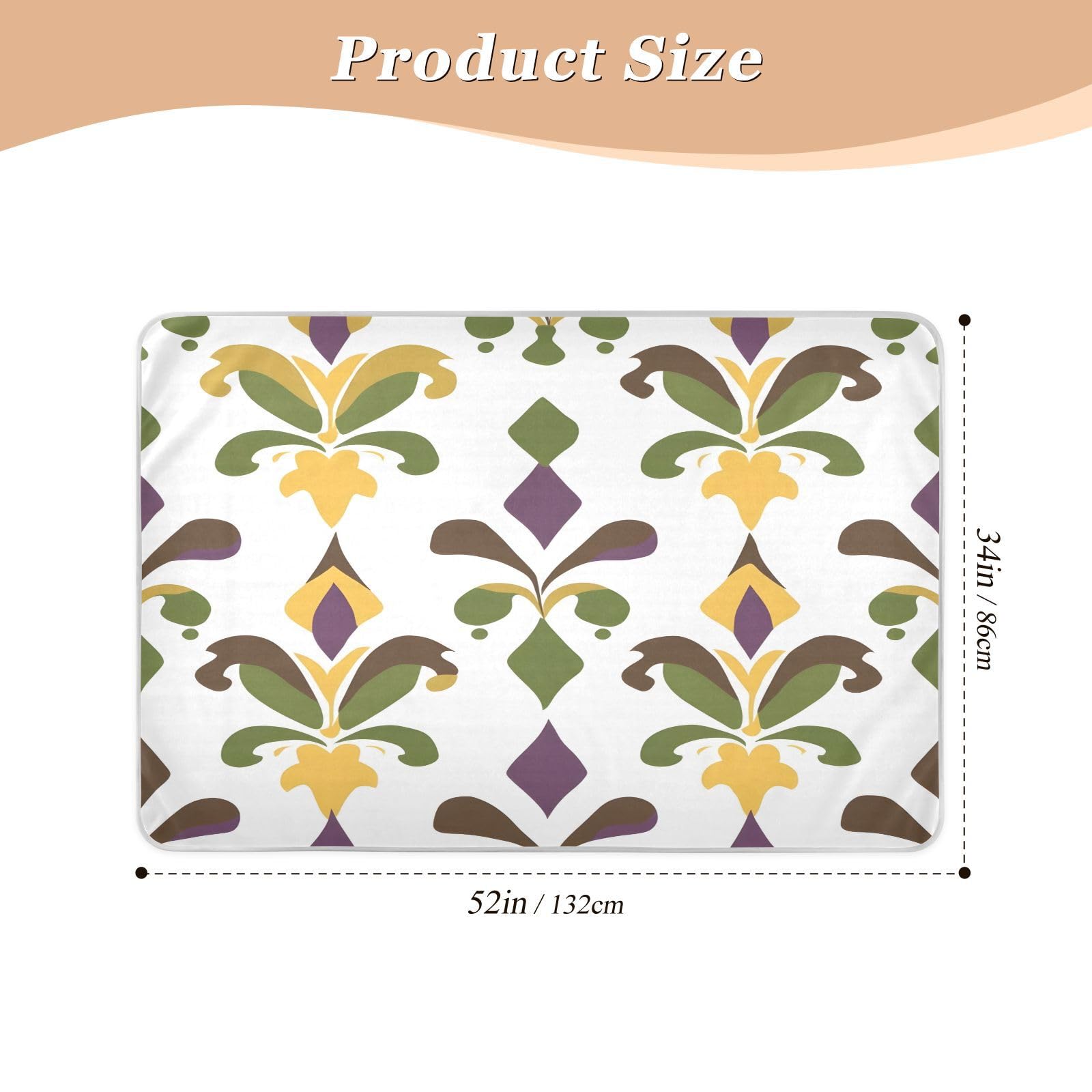 BOESI Graffiti Mardi Gras Logo Pattern Waterproof Pads for Bedwetting and Incontinence, Reusable Pads, Reusable Diaper Pads for Bed, Sofa, Travel