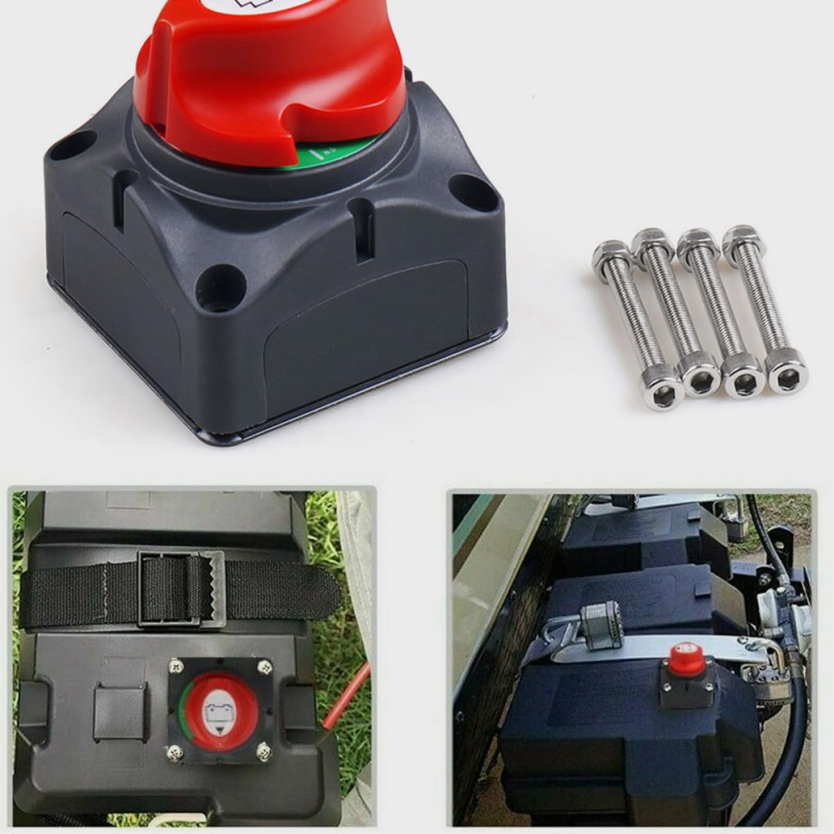 POPETPOP Interrupteur de Déconnexion de Batterie 600A en Plastique et Laiton pour Bateau et Voiture Fonction Marche-Arrêt et Protection