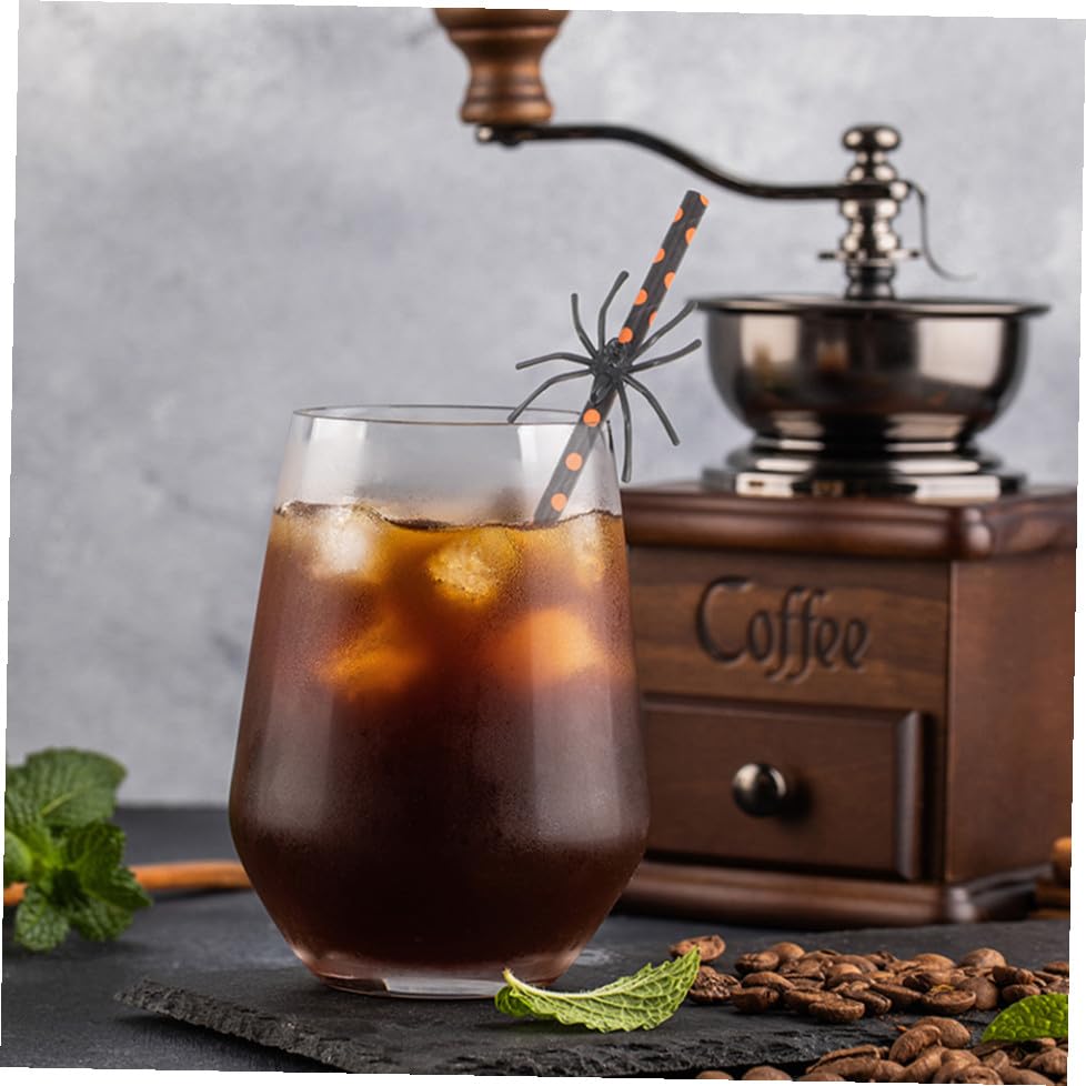 Outanaya 40pcs Halloween Spider Dot Paper Straws miniatura 7