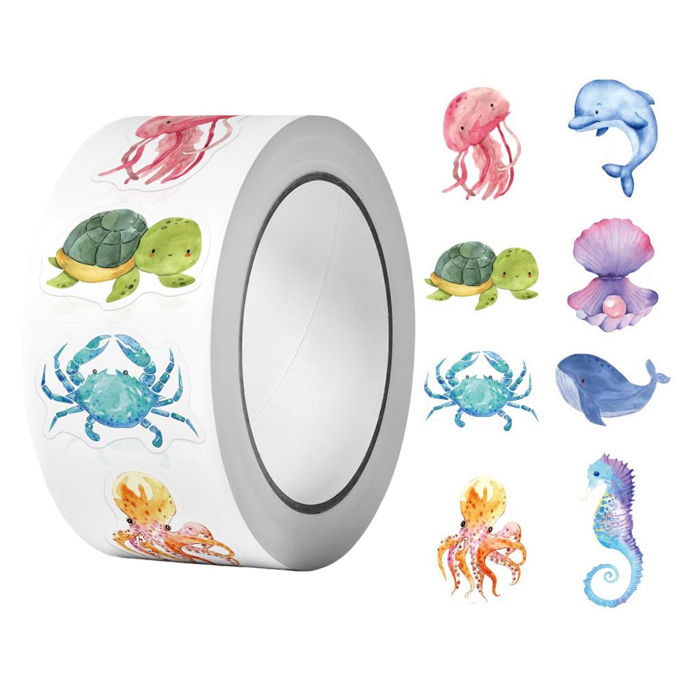 Zirax Roll Of Reward Stickers For Children, 500 Pcs Cute Animal Motivational Stickers For Teachers’ Classrooms, Kids’ School Reward Charts, Scrapbooking And Party Favours