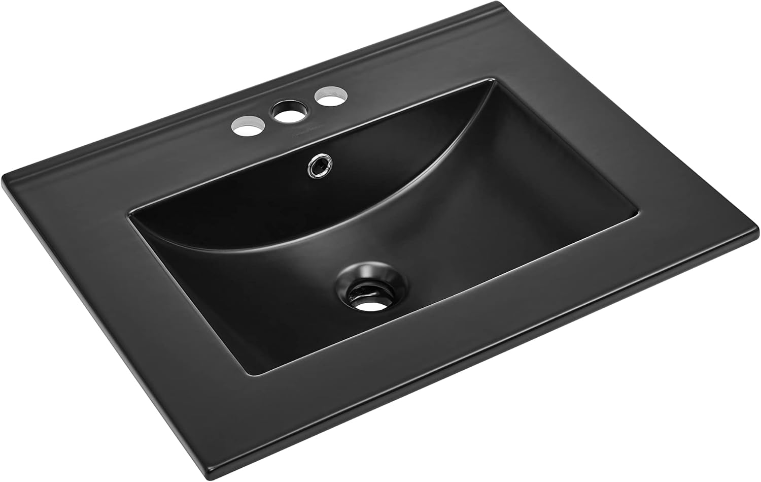 Matte Black Ceramic 24" Vanity Top Bathroom Sink
