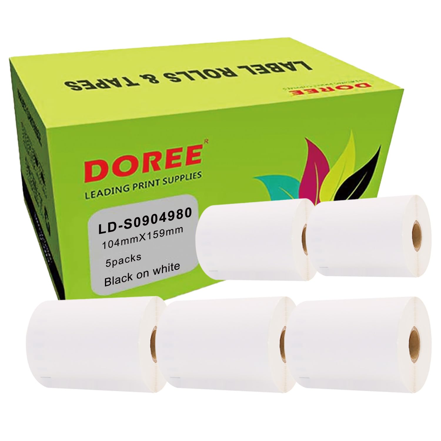 DOREE 5 rollos S0904980 etiquetas de envío extragrandes 104 mm x 159 mm