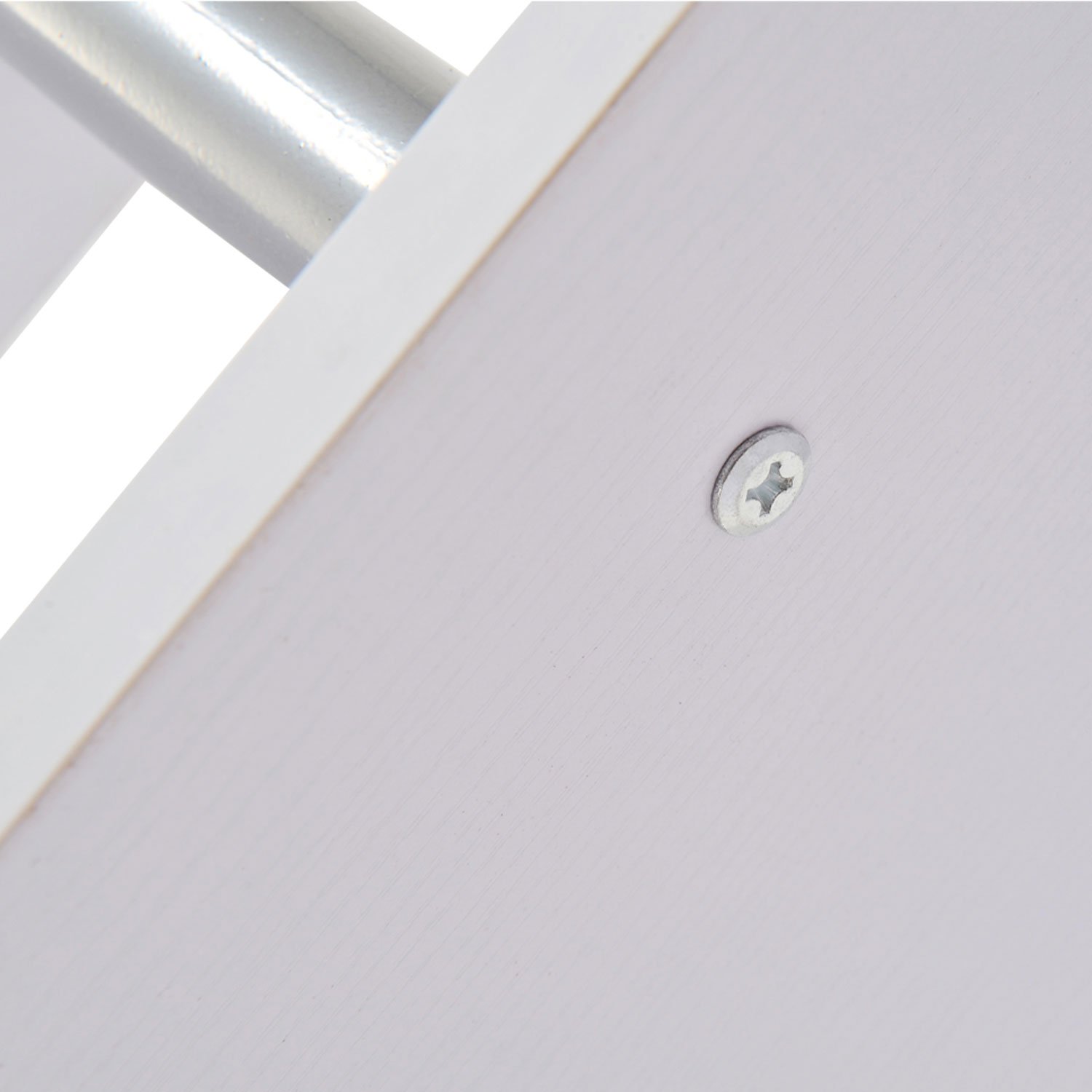 HOMCOM Libreria a 4 Ripiani Design Moderno per Soggiorno 80x30x145cm Bianca | in Legno e Metallo, Libreria Scaffale, per Studio, per Ufficio