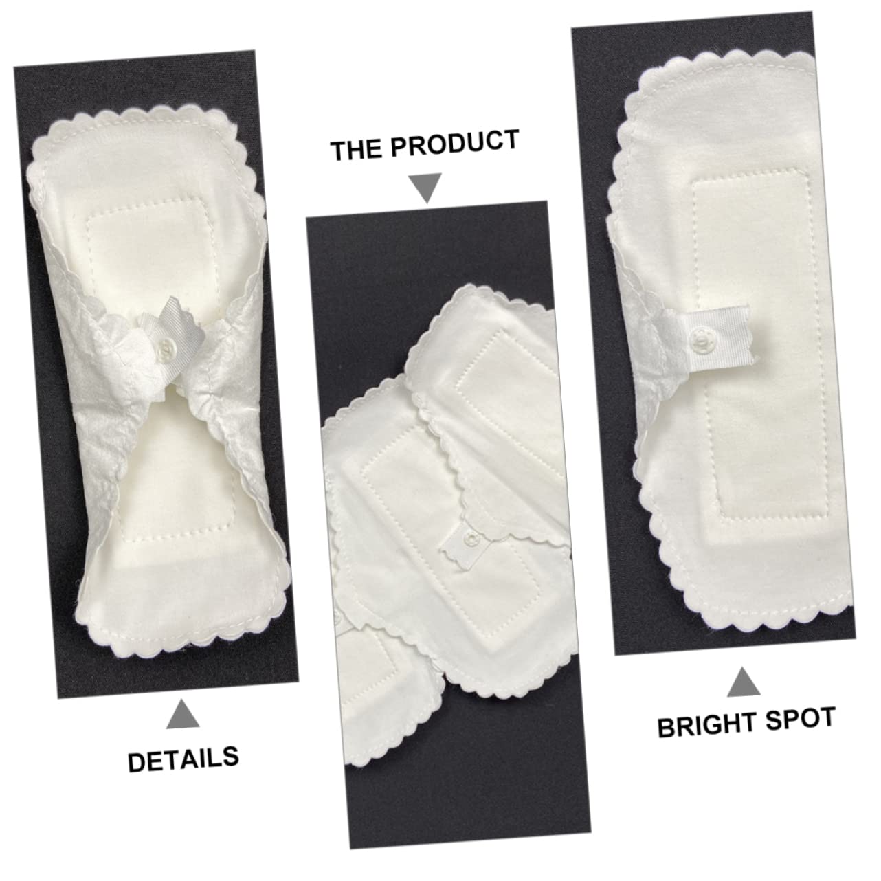 Beaupretty 3 Juegos De Compresas Reutilizables Para La Menstruación De Algodón Absorbente Fáciles De Limpiar 10 Unidades X 3