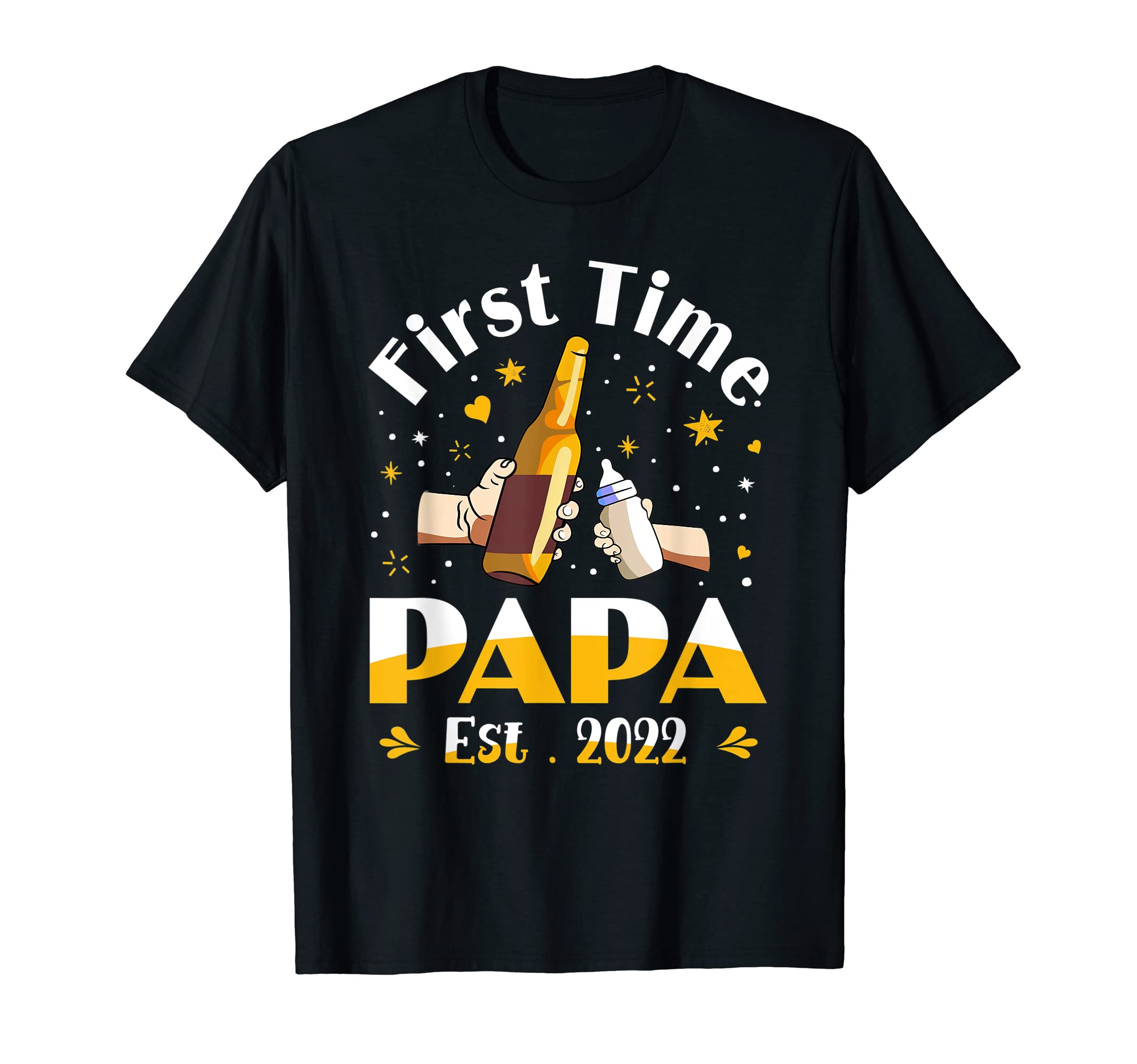 Papa Gift First Time Papa EST 2022 Father's day T-Shirt