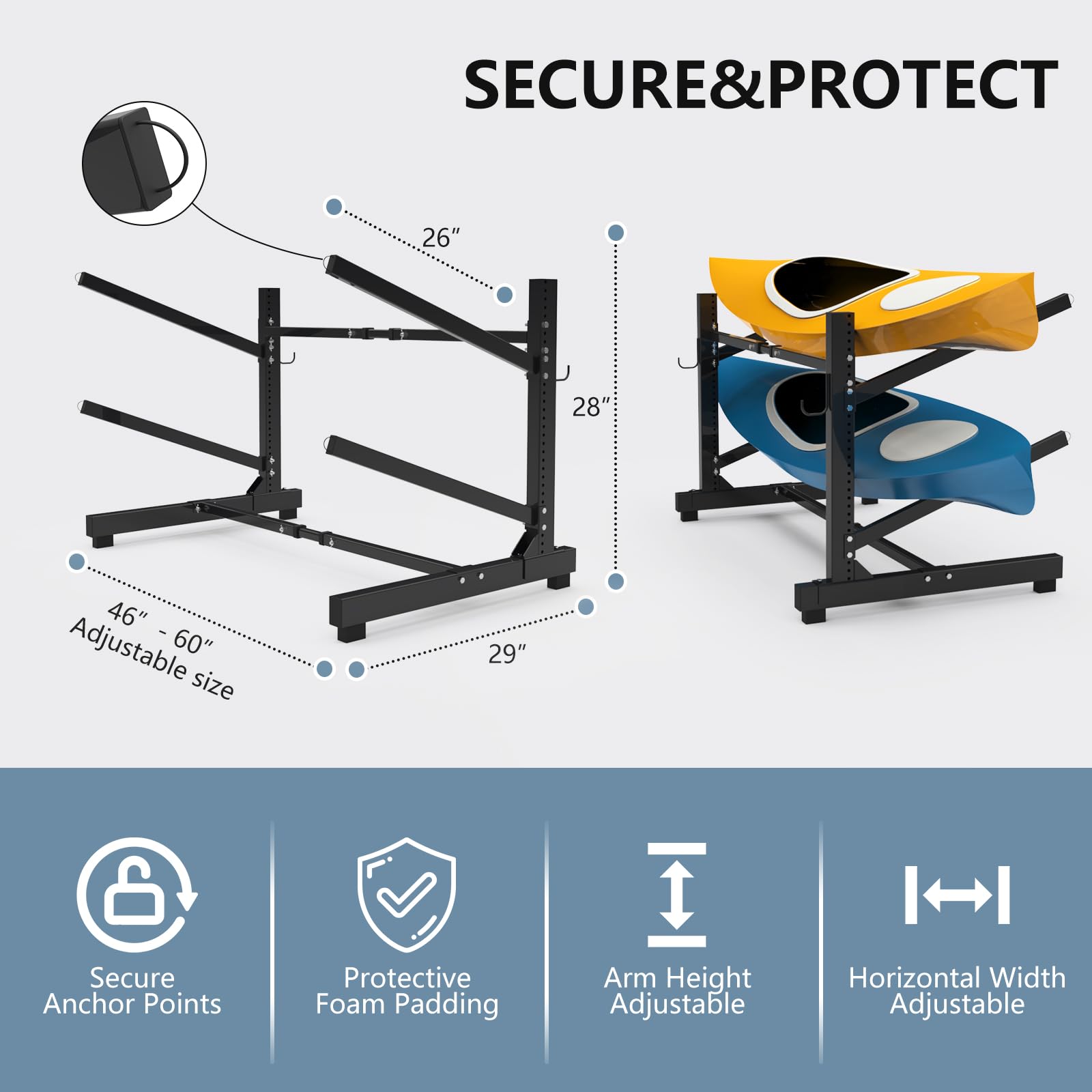 Snapklik.com : Kayak Stand, 2 Racks For Kayaks,Racks For Outdoor ...
