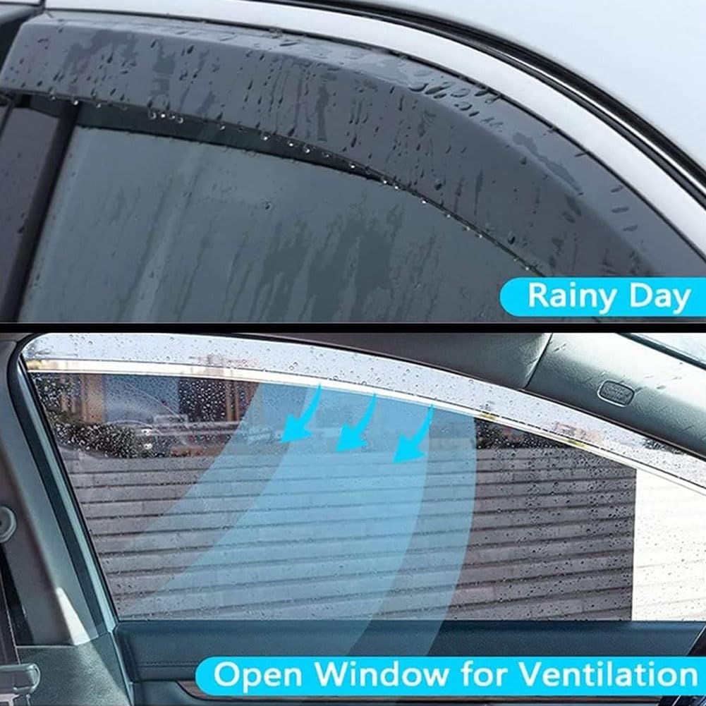 HASMI 4 Piezas Coche Deflectores Viento para Mitsu-bishi Lancer MK8 2000-2006, Delantera Trasera Ventana Lateral Deflector Protector Accesorios