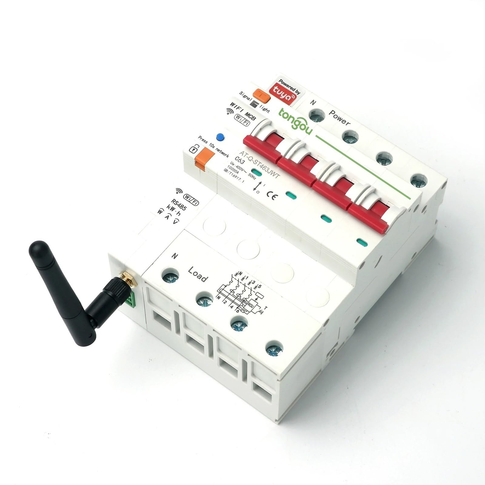 JJHQOKYNA Single Phase Energy Meter Kwh Metering Monitoring Circuit Breaker Timer Relay with Leakage Protection 80A