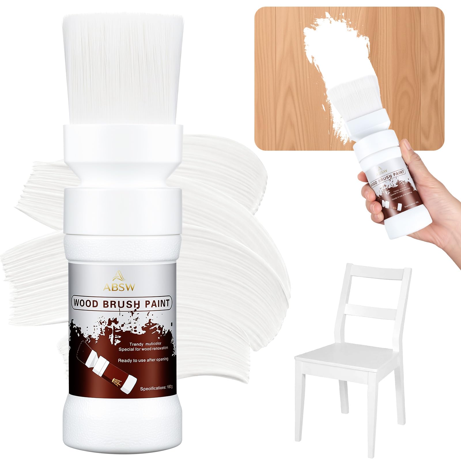 ANOMM Wood Touch Up Paint, Multi-Surface Wood Paint for Refinishing, White