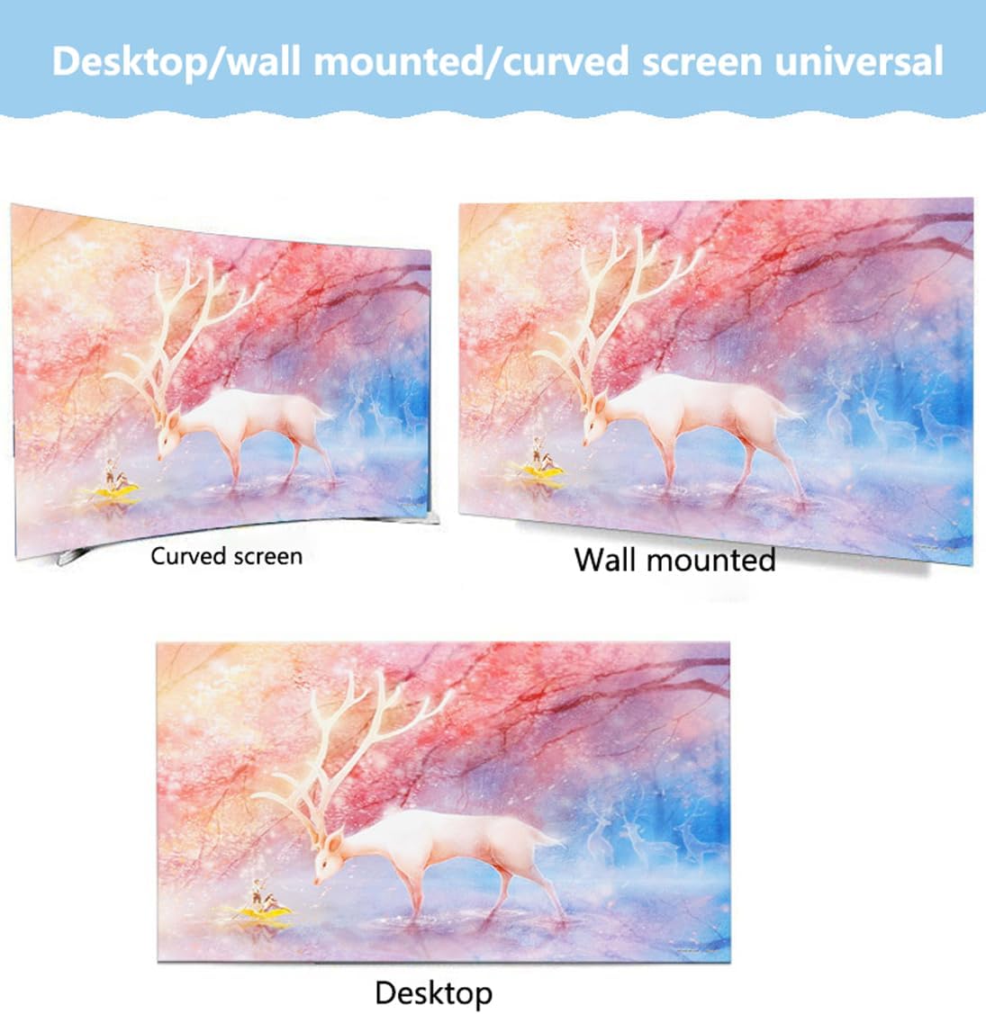 VUT TV Dust Cover,LED LCD TV Hanging Desktop Universal Curved Surface Waterproof TV Dust Cover,Floral Plants Pattern Dustproof Cloth For TV Cover(Size:40-43in(102x65cm),Color:A) 6 6123jDg9zwL. AC SL1200