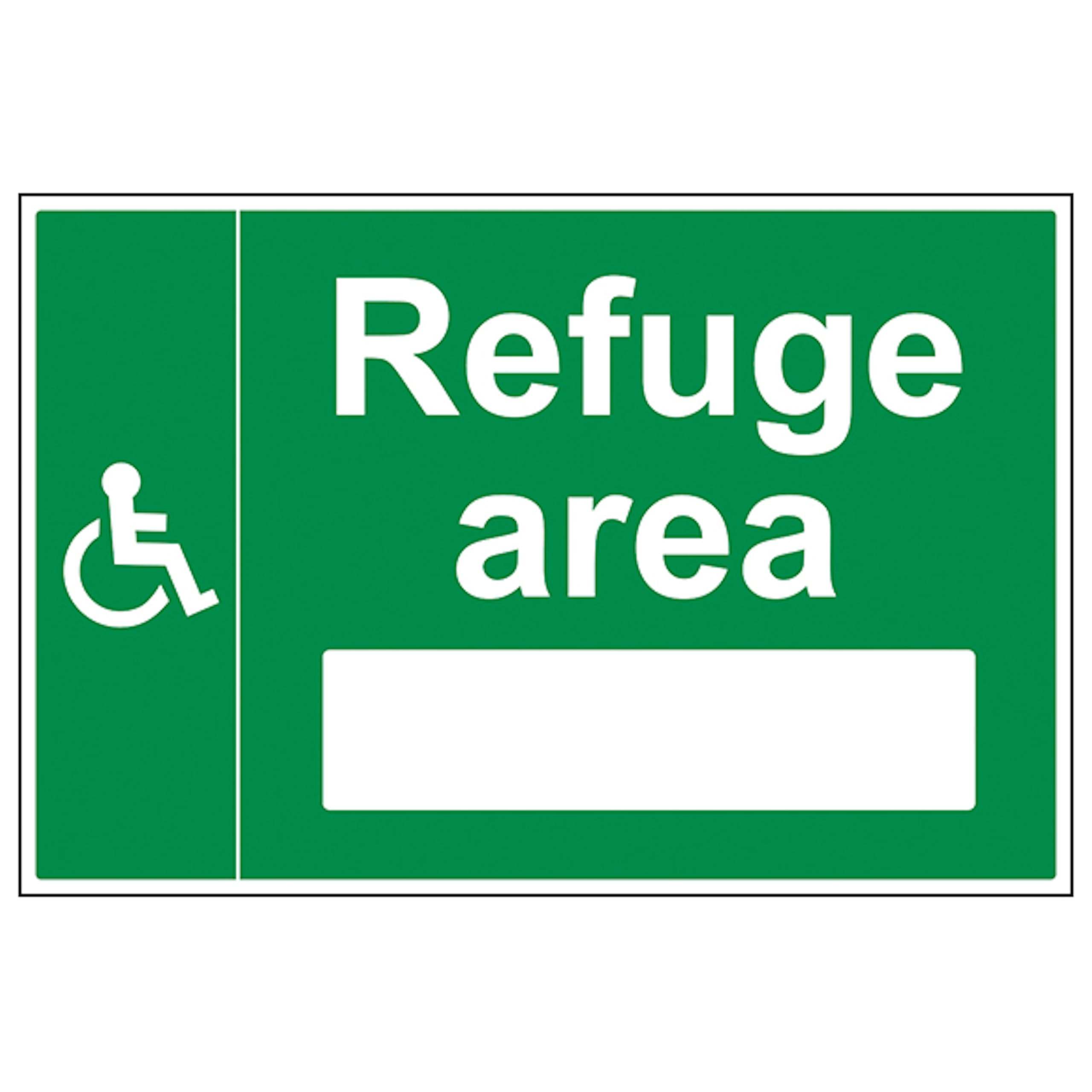 V Safety Refuge Area with Blank - Large Landscape 600 x 400 mm - 3mm Aluminium Composite Safety Sign