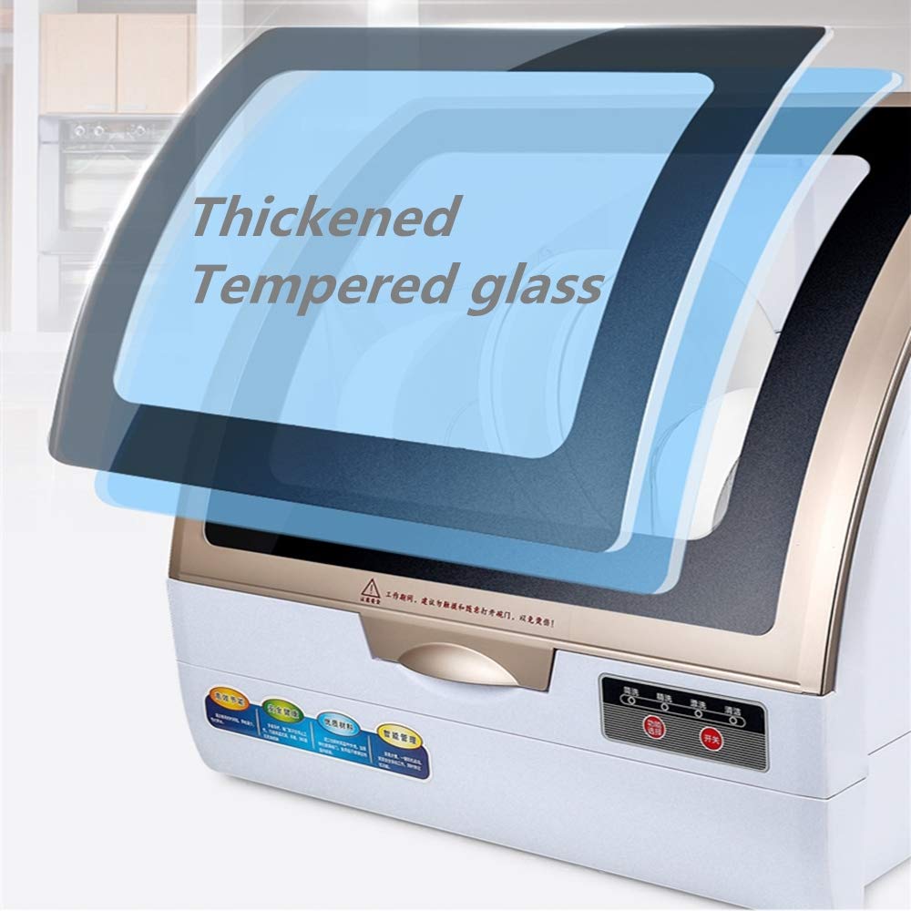 Lavavajillas de encimera portátil Compacto con Estante de 6 Posiciones y Cesta para Cubiertos, diseño de turbina, para apartamento, Oficina, hogar, Cocina, 800 W