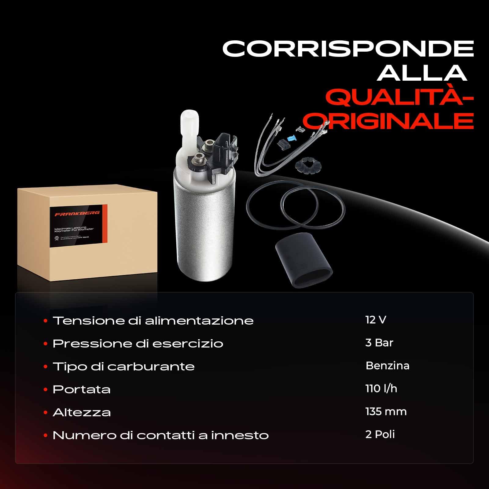 Frankberg Pompa carburante Pompa Benzina Unità pompa 12v senza filtro