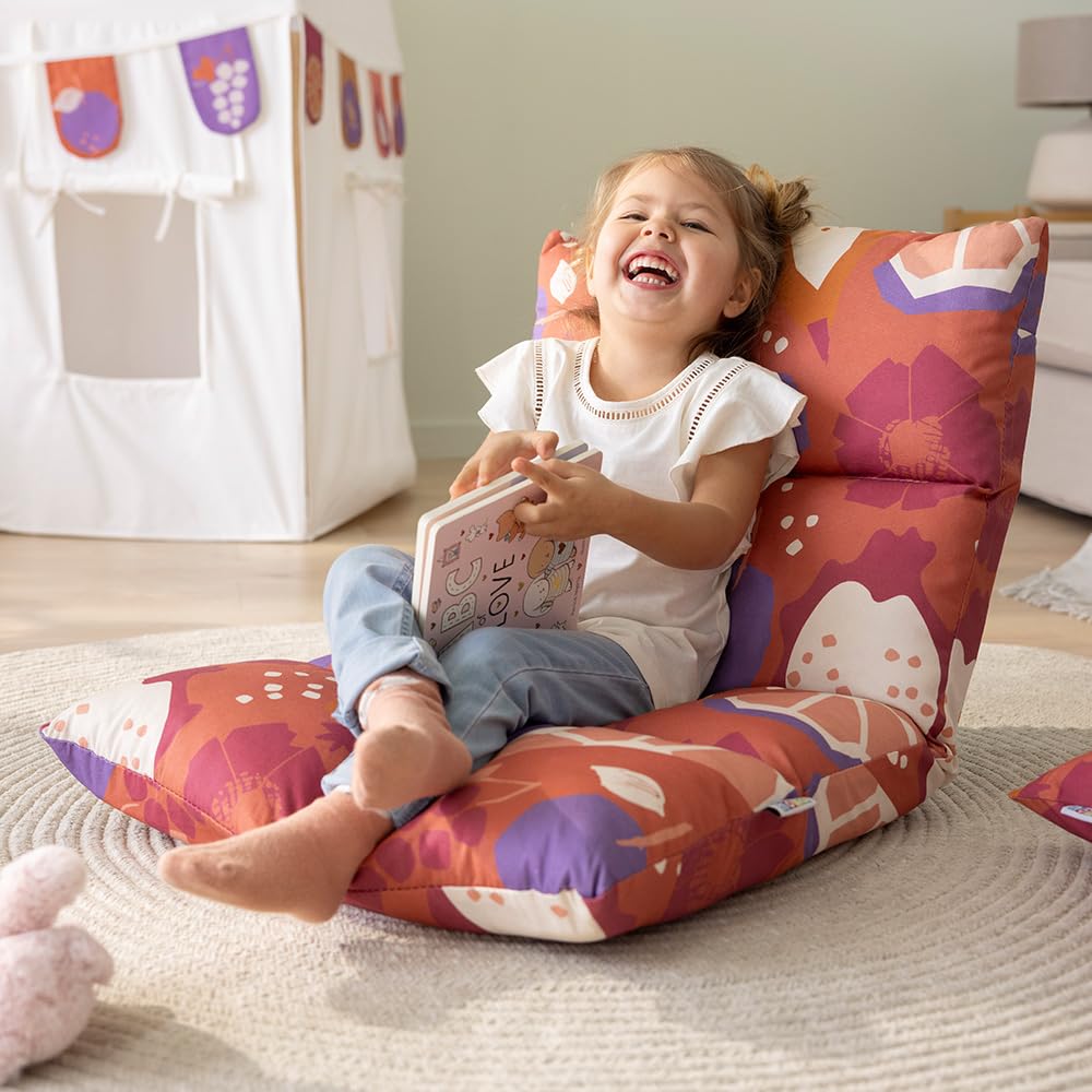 howa 2 in 1 poltrona + divano per bambini – schienale regolabile in 6 posizioni colorful red 8603