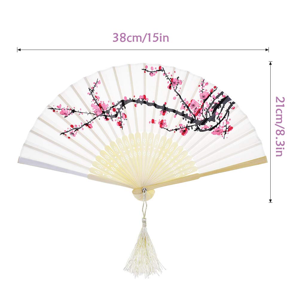 2 Ventagli Pieghevoli Classici + 2 Borse - Rosa E Viola, 21x38 Cm, Per Danza, Spettacoli E Decorazione - Foto 5