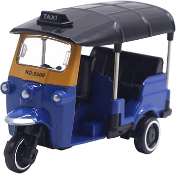 Toddler Tricycle, Vintage Simulation Alloy Tuk Tuk Vehicle Toy, Collectible Indian Figurines for Home Decoration and GiftingToddler Tricycle
