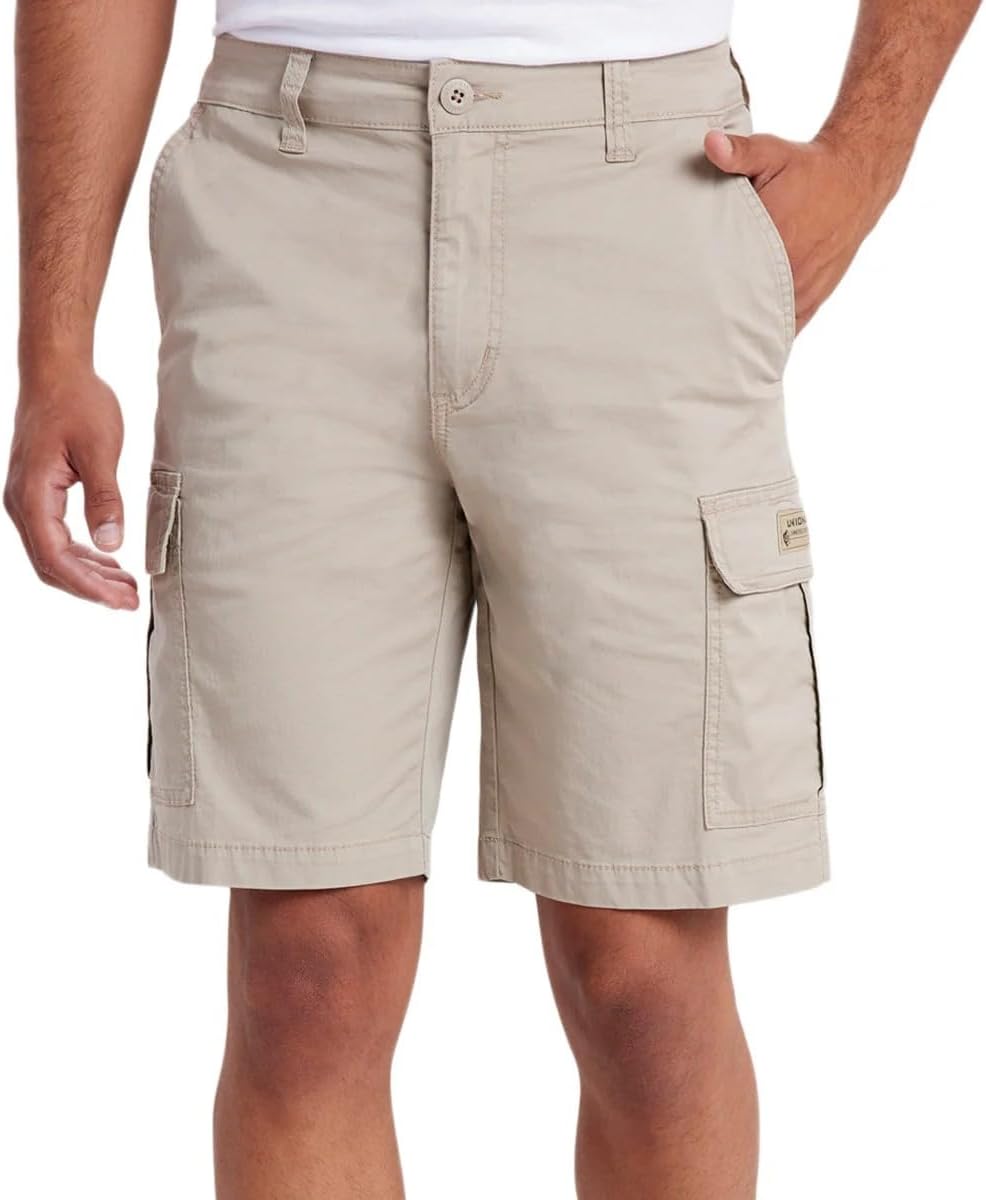 UNIONBAY Men's Relaxed Fit Flex Waist Cargo Short (Tan, 30)