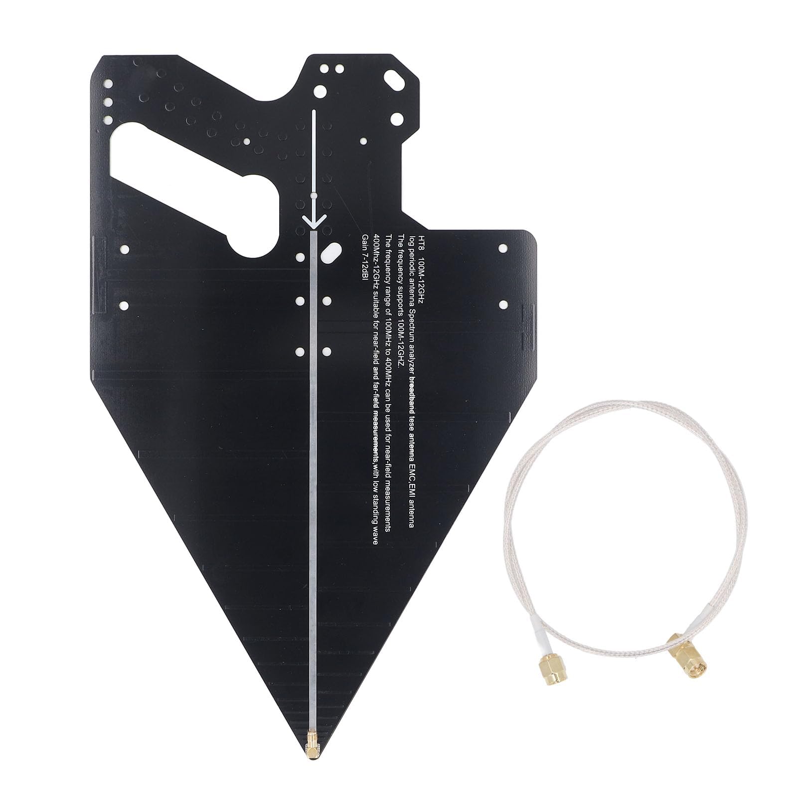 Log Periodische Antenne Hohe Genauigkeit 0,1 Bis 12 GHz Passive Peilantenne, Empfindliche Empfangs- und Sendesignale