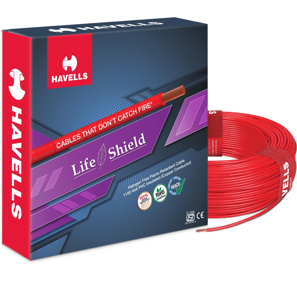 Havells Lifeshield Cable WHFFZNRA12X5 2.50 sq mm Wire (Red)-image-10