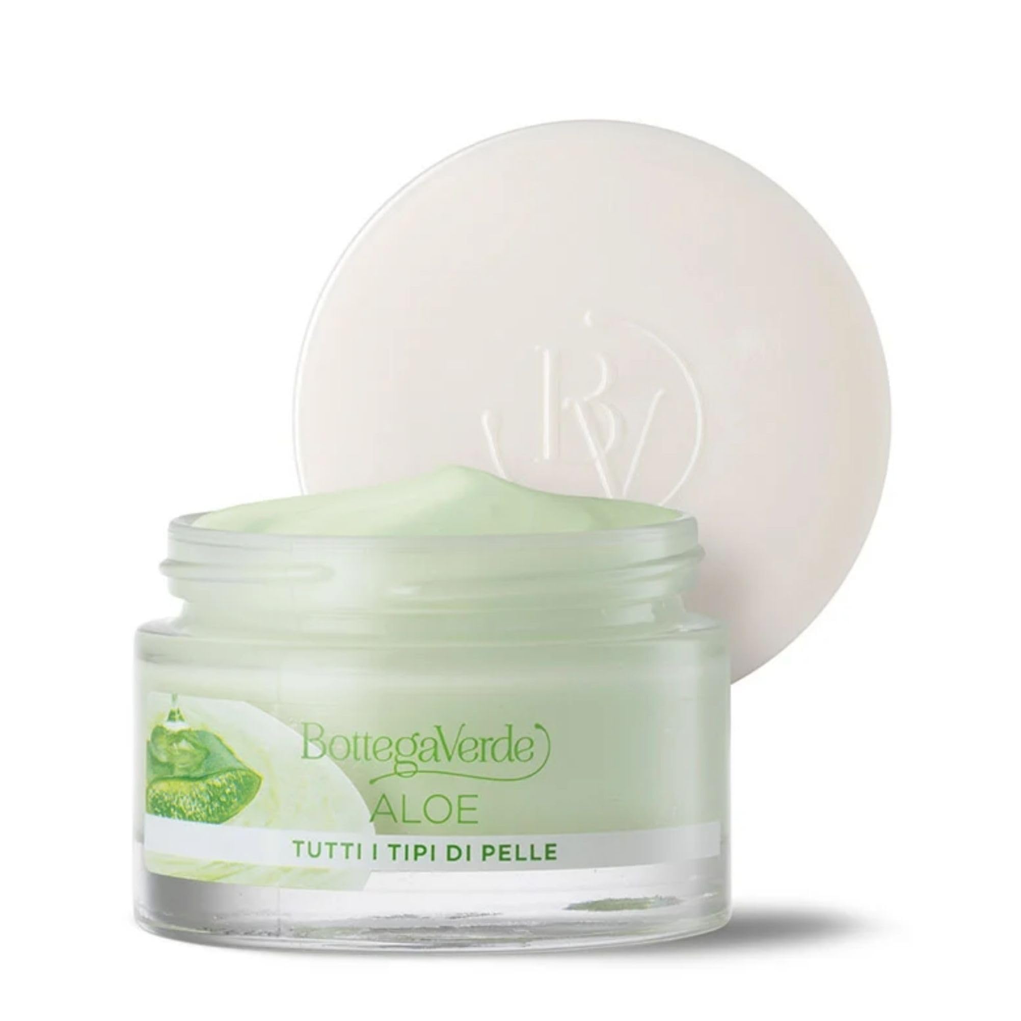 Bottega Verde - Aloe, Crema Viso Idratante, 50 ml, Idrata in Profondità, con Aloe Bio, per Tutti i Tipi di Pelle