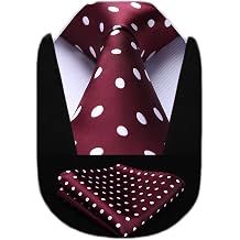HISDERN Ties for Men Silk Extra Long Tie and Pocket Square Classic Plaid Checkered 63 inches Mens Neckties Business