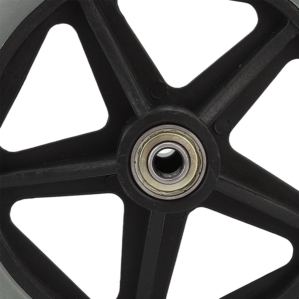 BestAlice - 2 Ruedas de Repuesto para Andador, Ruedas de 6 Pulgadas para Andador, Rueda Delantera Negra para Silla de Ruedas, Rueda Delantera de Poliuretano Universal, Andador Antideslizante