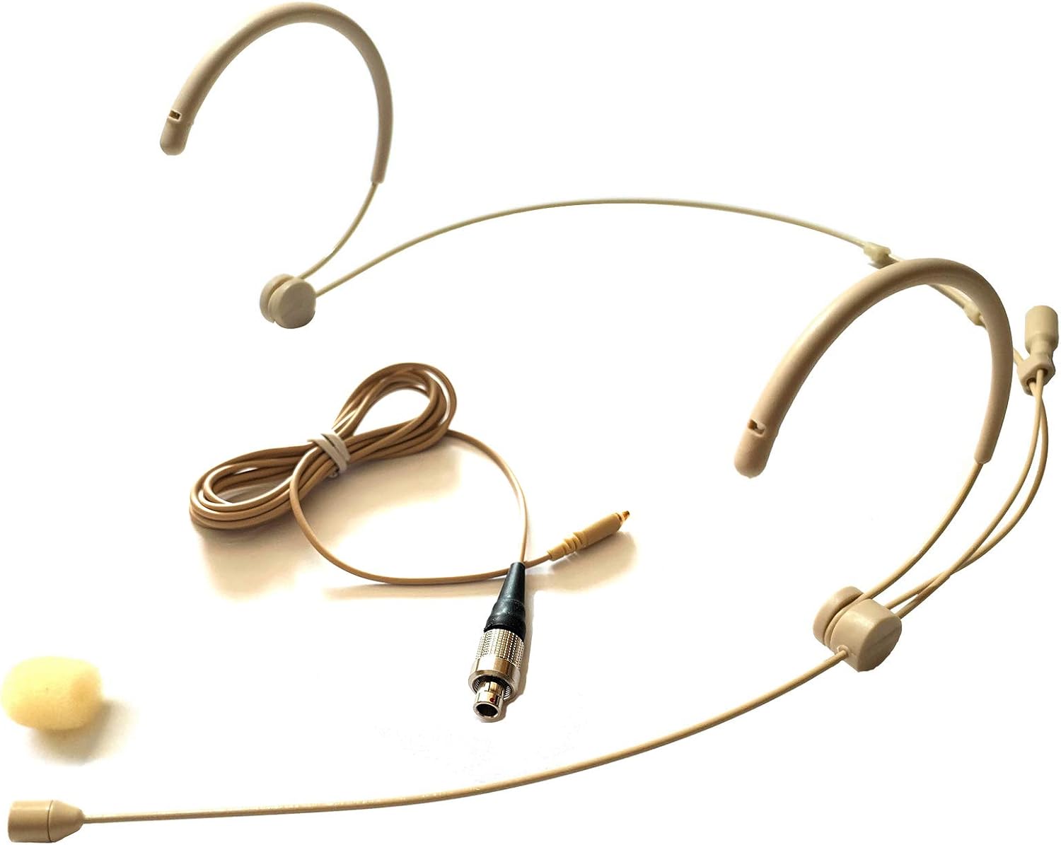 YPA Microdot 4016 Headset Microphone for Sennheiser 2K/3K/5K Series - Omni mic with LM 3-Pin Connector - Beige