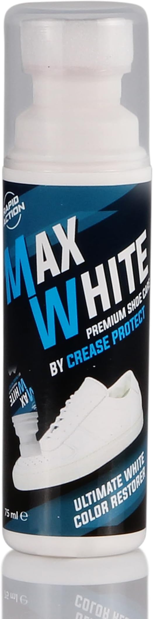 Crease Protect Max White Shoe Whitener | Instant Colour Restorer for Leather, Canvas and Trainers | Restores Original Color | Water-Resistant and Long-Lasting
