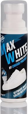 Crease Protect Max White Shoe Whitener | Instant Colour Restorer for Leather, Canvas and Trainers | Restores Original Color | Water-Resistant and Long-Lasting