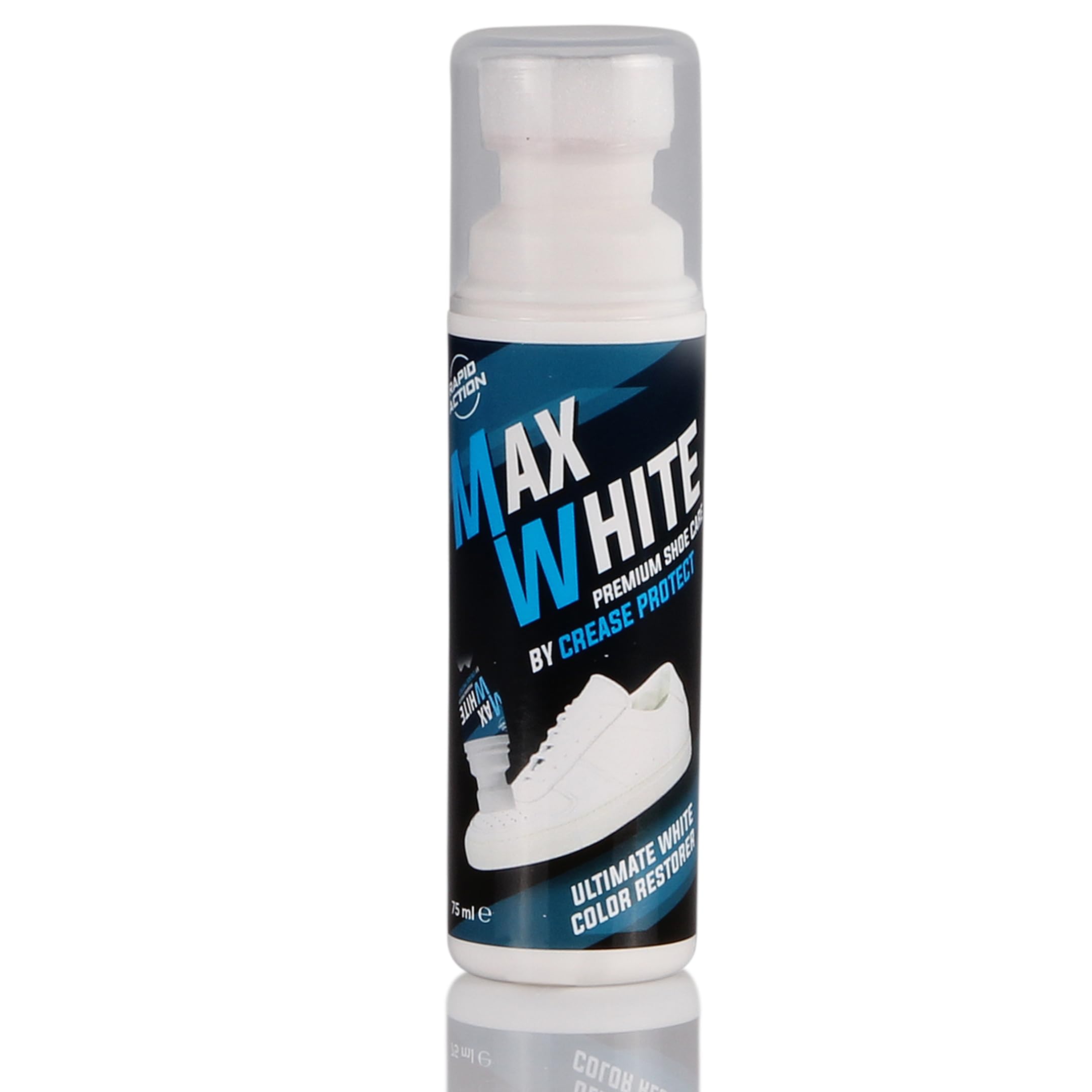 Max White Shoe Whitener | Instant White Colour Restorer & Shoe Polish for Leather, Canvas and Trainers | Restores Original Color | Water-Resistant and Long-Lasting (Pack of 1)