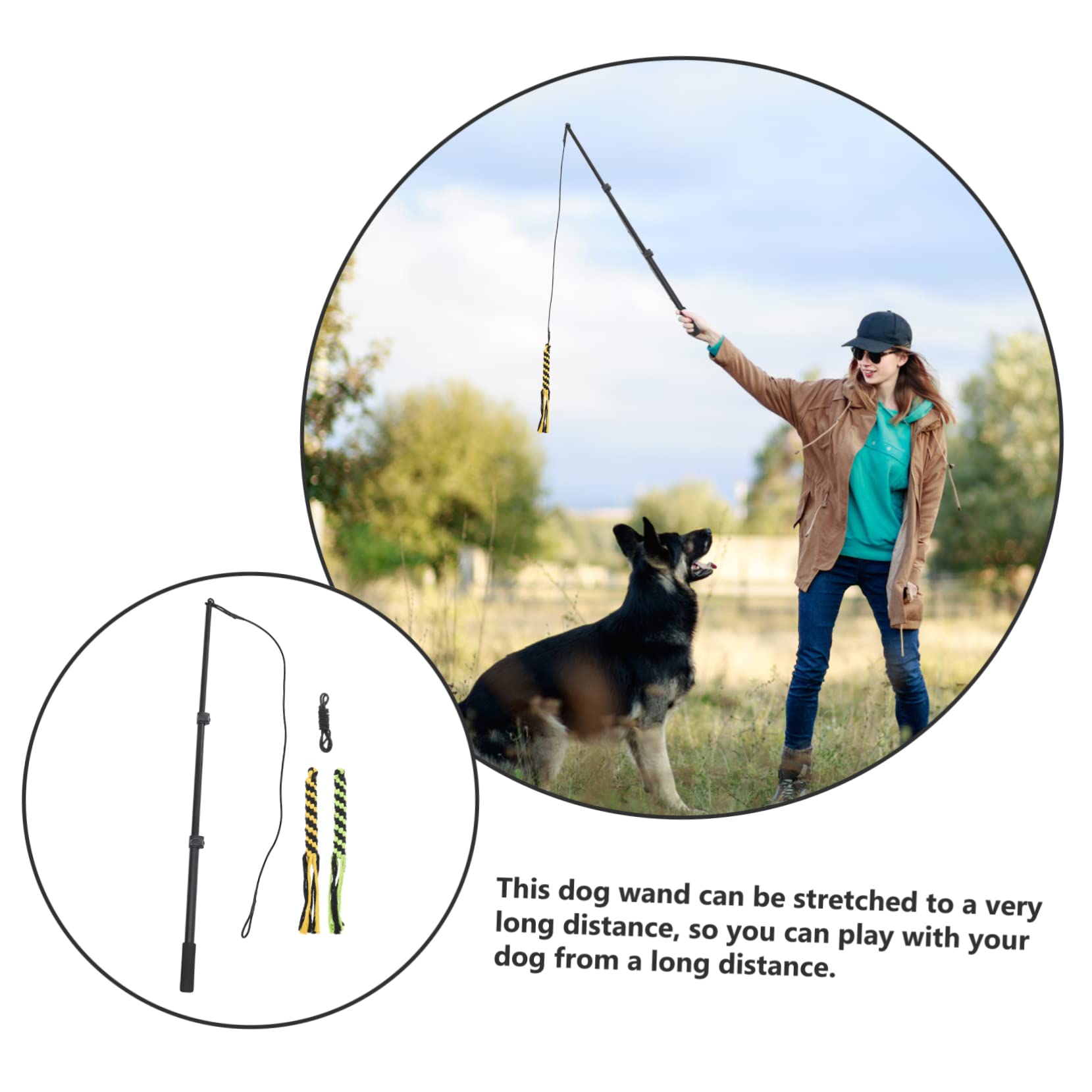 ERINGOGO 1set Telescopico Per Giochi Con Cani Per Addestramento e Divertimento Giocattolo Interattivo Per Cani e Cuccioli Design Leggero e Resistente Mantiene Tuo Animale e Felice