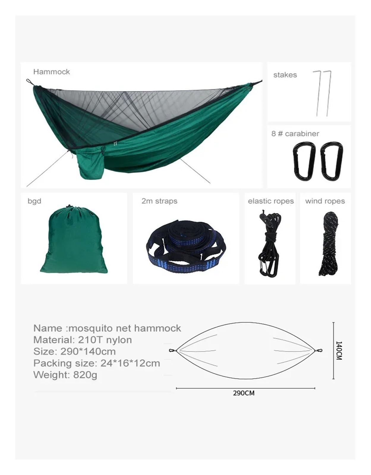 Amaca, Zanzariera Portatile Per Amaca Da Campeggio Appesa per Campeggio/Giardino