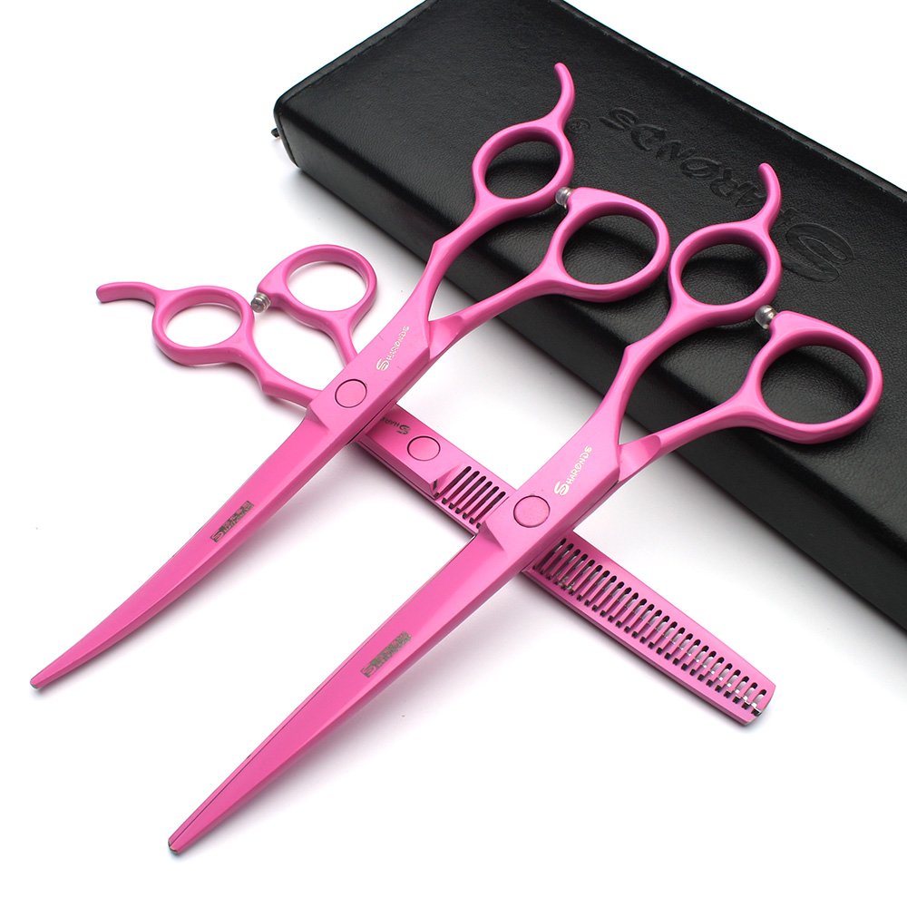 7'Professional Pet Schere Sets Pet Japan 440 C Hund Scheren Haar Schneiden + gebogen + Effilierschere 3 Schere