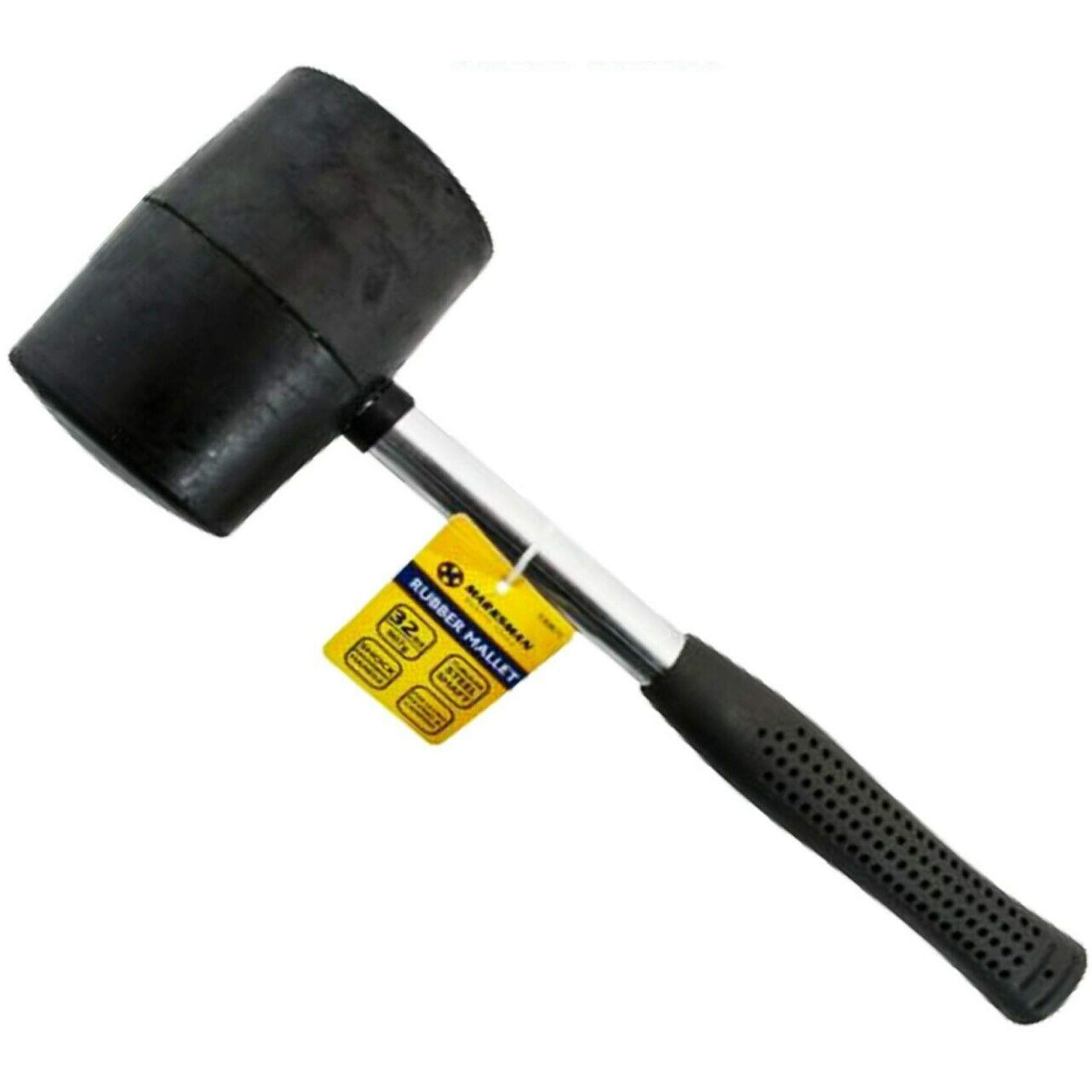 Nti Black Marksman 8Oz 16Oz 32Oz Rubber Mallet Hammer Fibreglass Or Silver Shaft Grip Handle Diy Hand Tools Camping Paving Racking Laying Tiles Construction Uk Free P&P (32Oz Rubber Mallet Steel (907G))