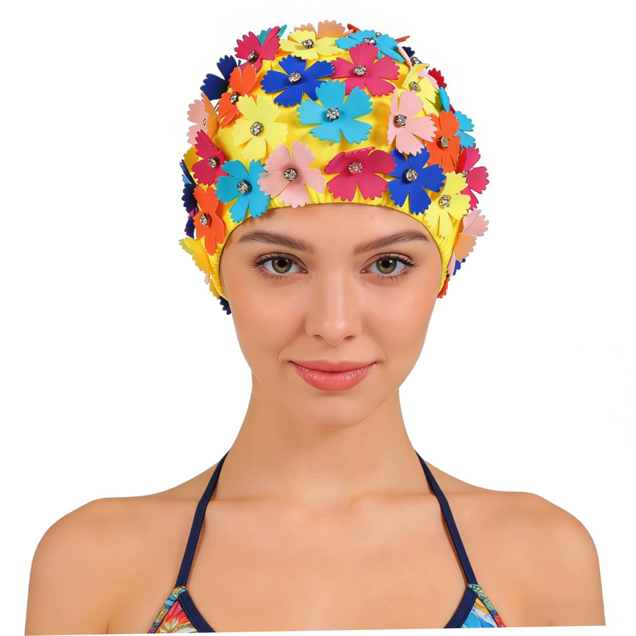 TOYANDONA Sombrero De Pétalo Gorro De Baño Mujer Cabello Baños Tapa De Baño De Baño Gorro De Natación Pétalos Chicas Sombreros para Mujer Gorra De Baño Flores Playa Vistoso Nylon