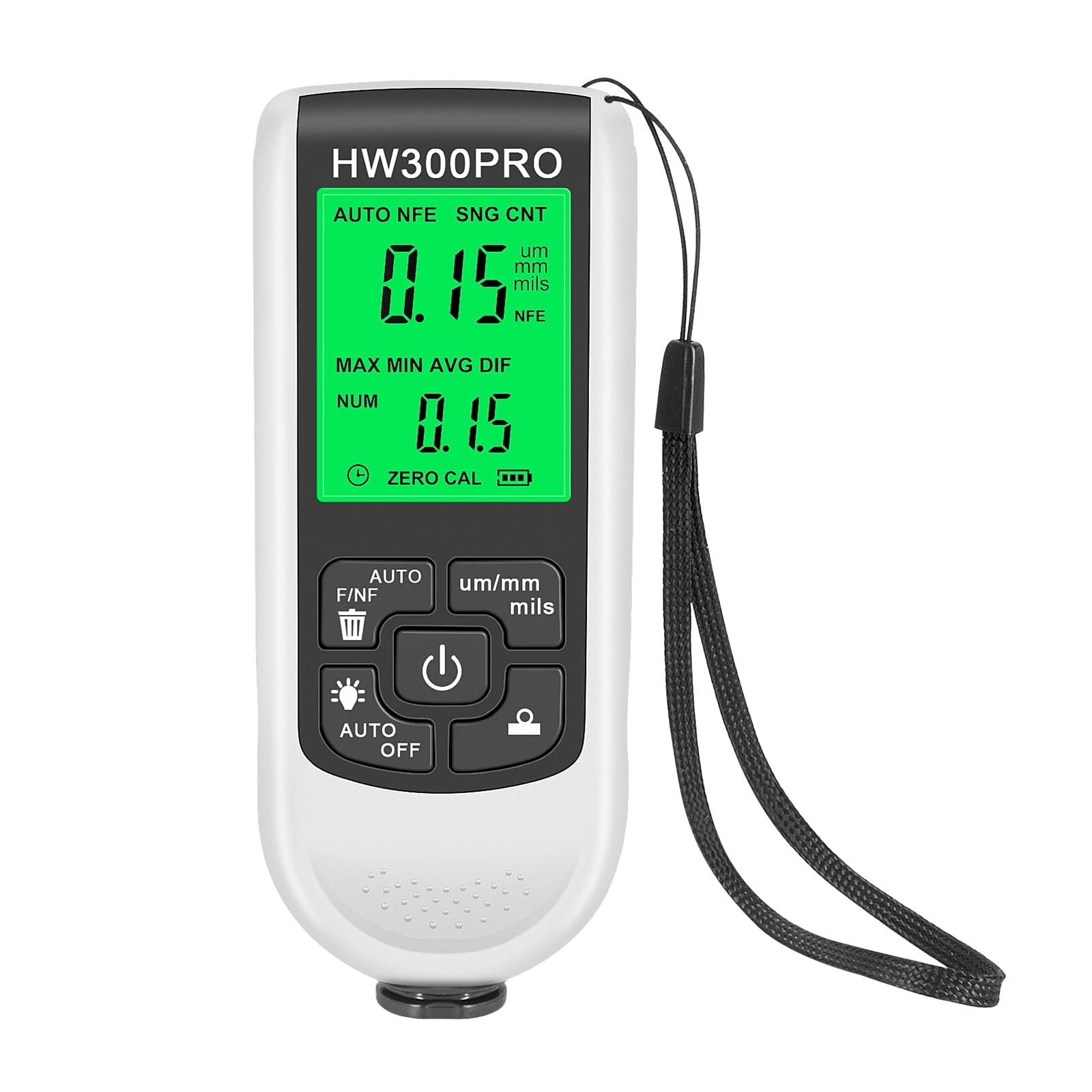 Misuratore di Spessore della Vernice Misuratore di Spessore della Vernice for Auto del Tester Rivestimento for 0,1 Micron / 0-2000um Mini Calibro Portatile | White 1