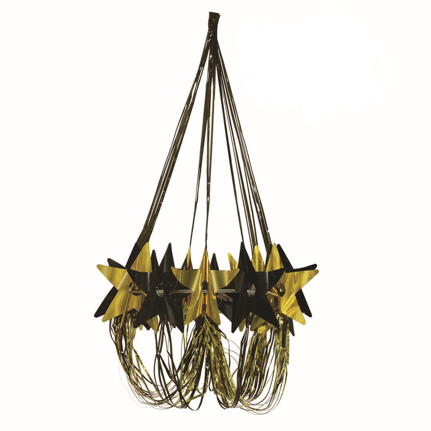 Lustre étoile noire et dorée et suspension festive tendance