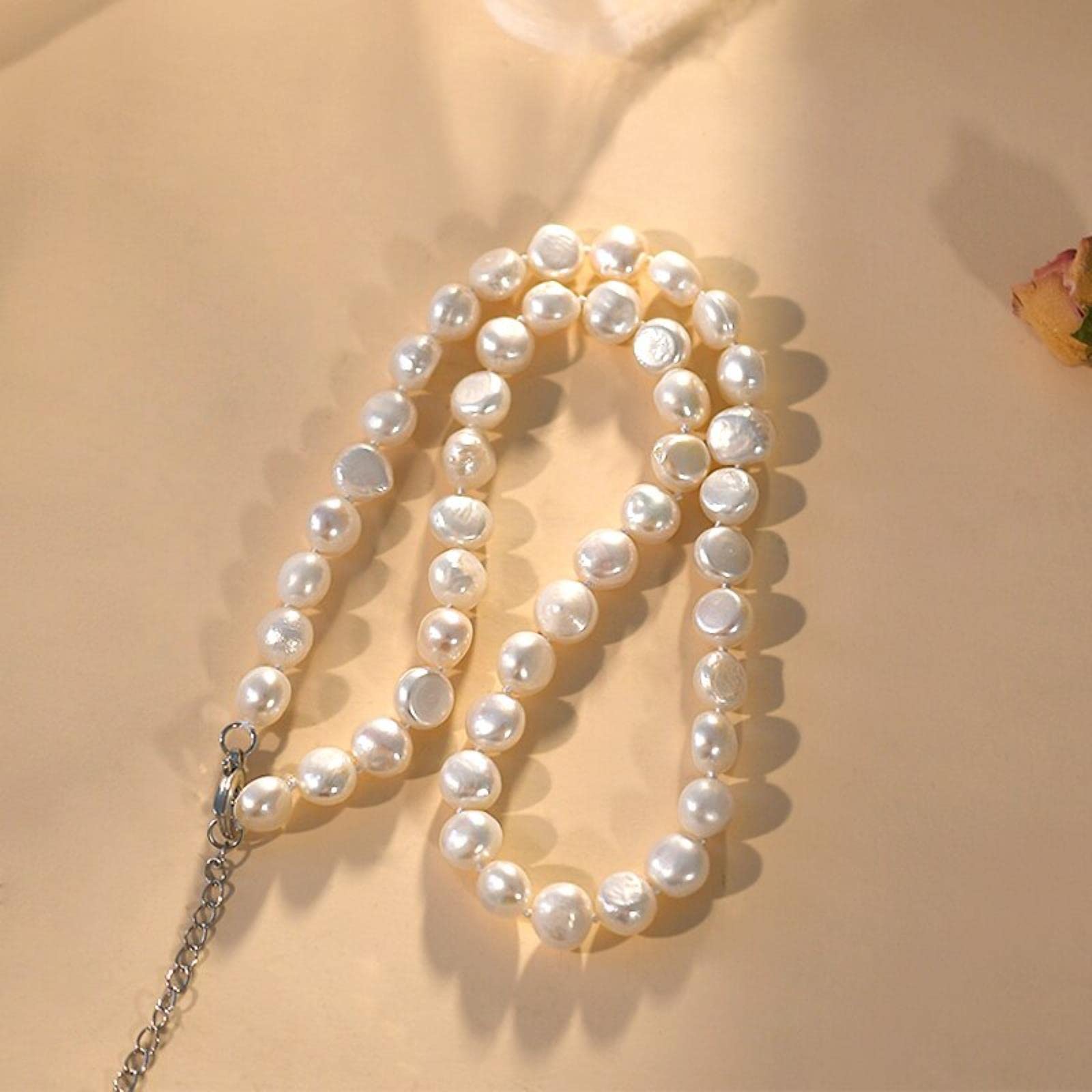 Collier De Perles Naturelles Scaramazze Blanches - Pierres Non Traitées