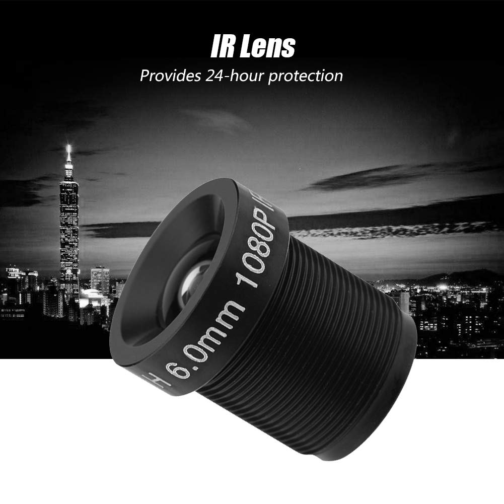 6mm CCTV Camera Lens, M12*0.5, Grandangolo, Fisso, Black, Supporto IR, 58° Vision, 2 Milioni di Pixel