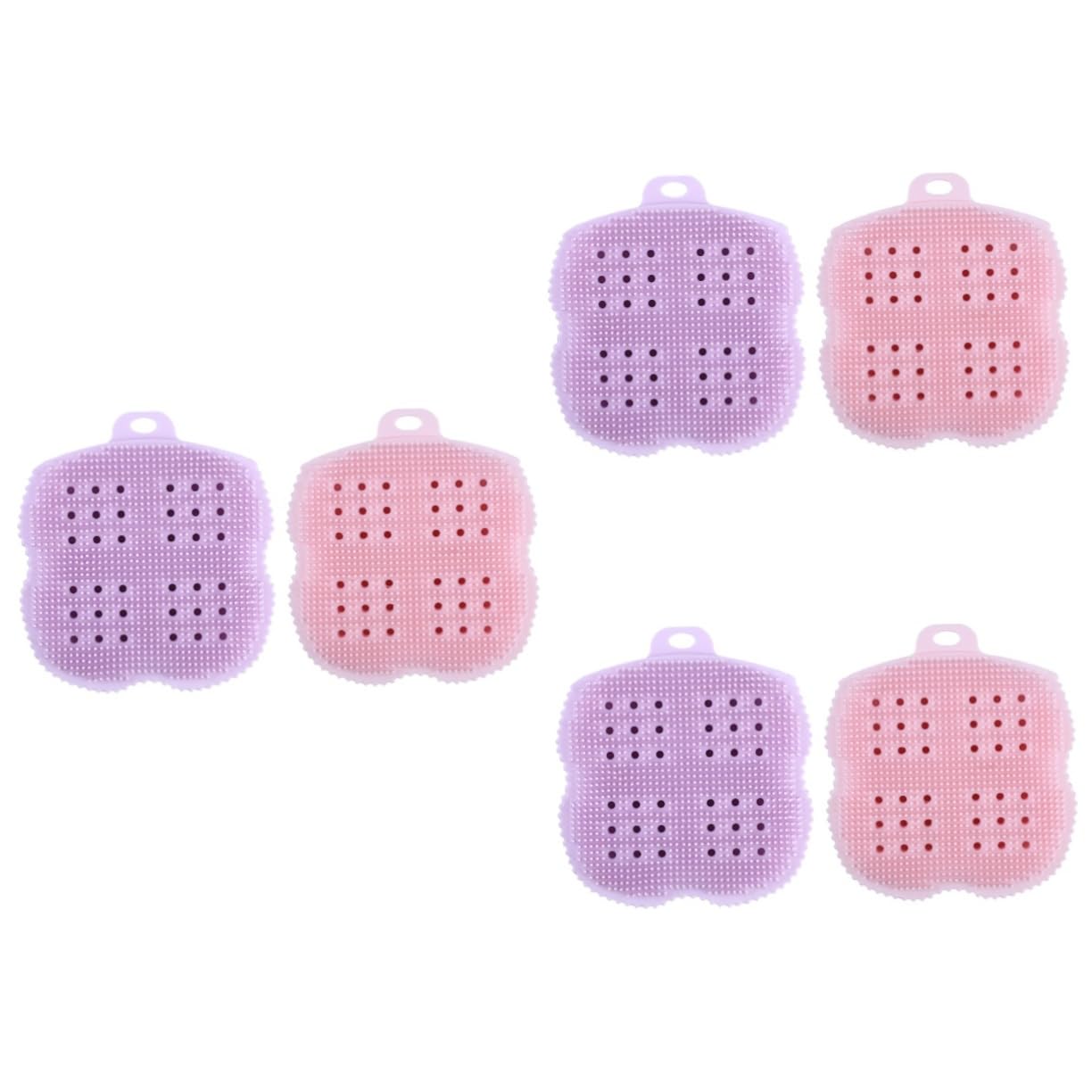 Healeved 6pezzi Spazzole Da Scrubber Esfoliante Per Corpo e Schiena Massaggio Rilassante Per Uomo e Donna Rosa