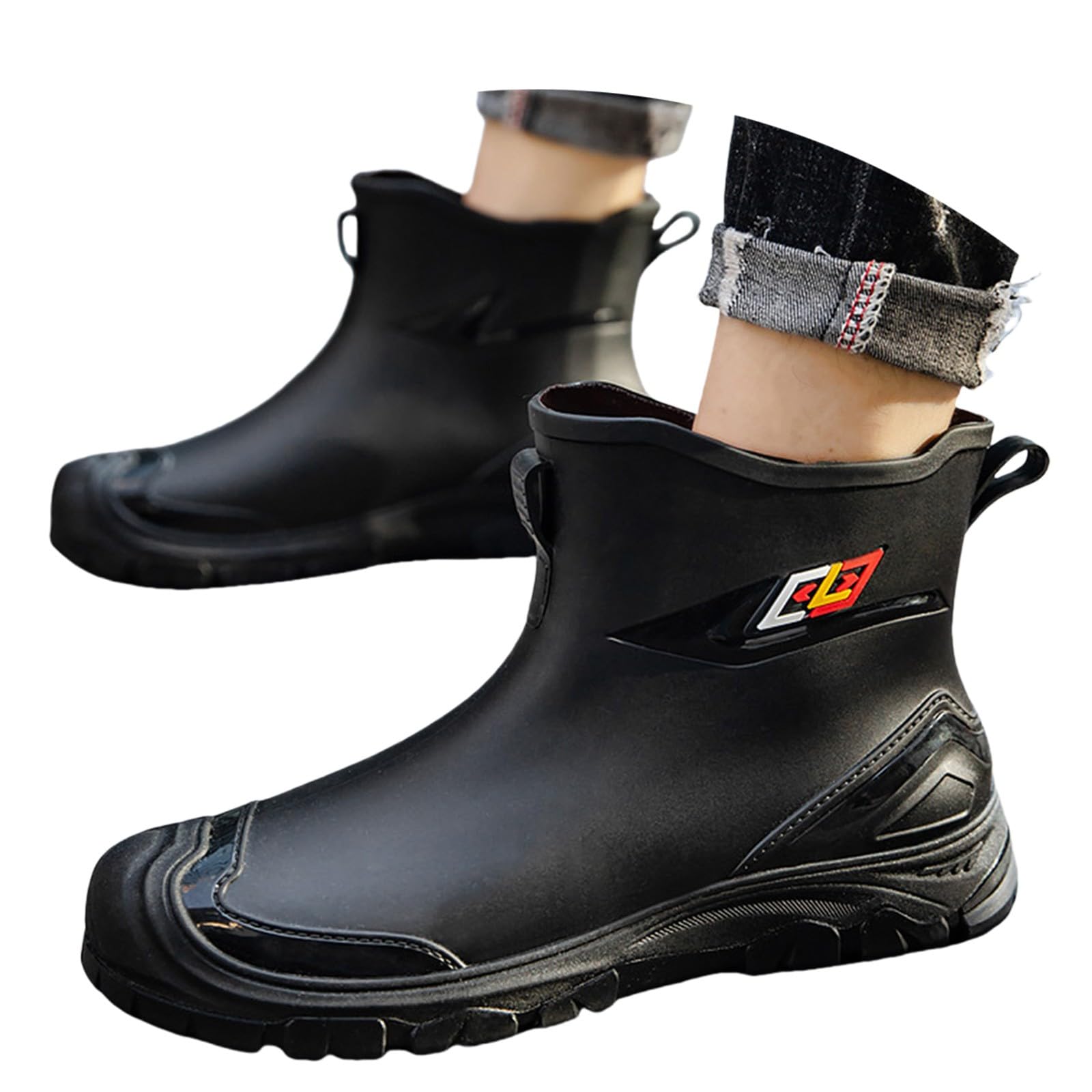 Botas de lluvia para hombre, botas de lluvia, zapatos de goma, impermeables, botines de tobillo, botas de lluvia, botas de goma para exteriores, botas de jardín, botas de goma antideslizantes