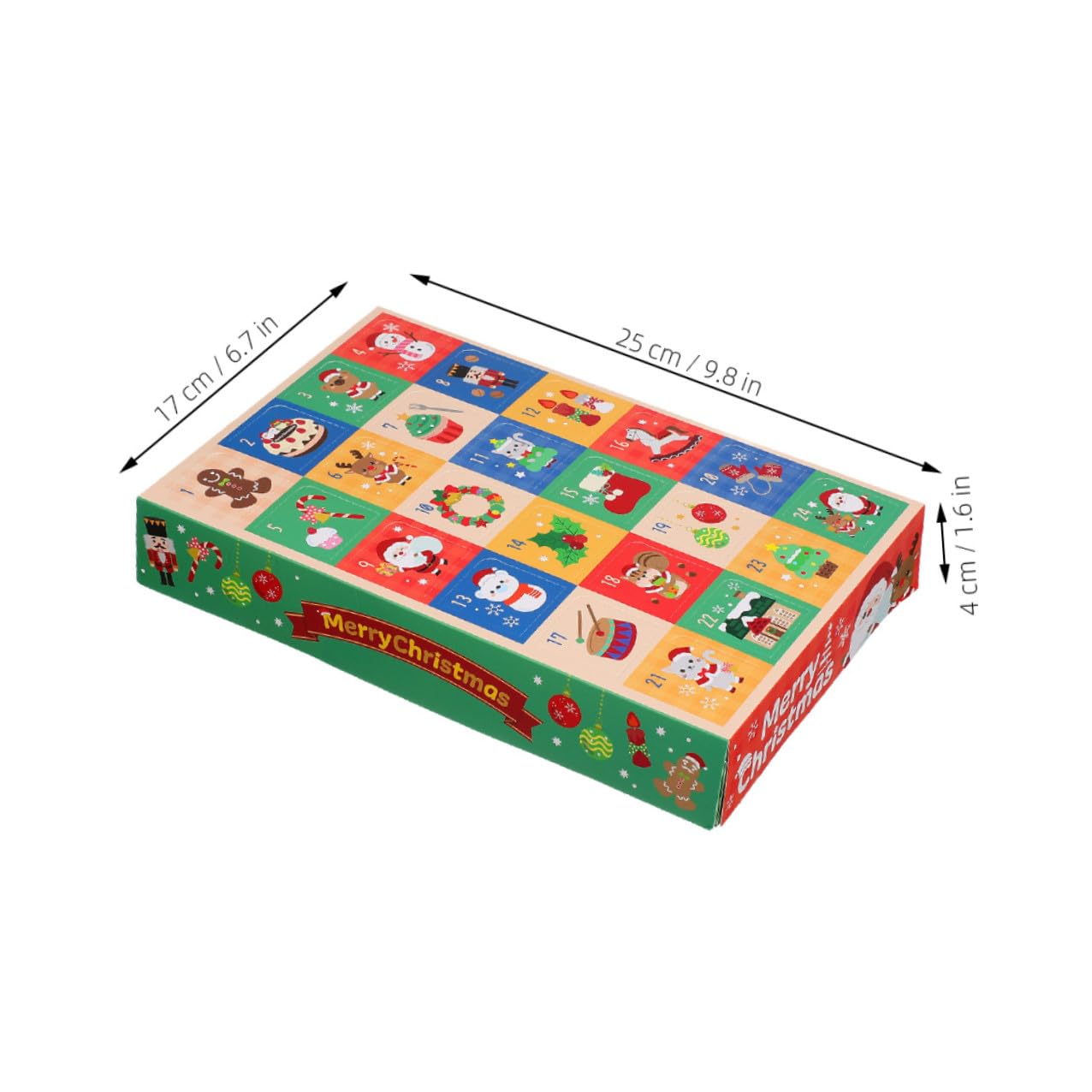 DIYEAH Caja de Adviento Navideña Vacía de 24 Compartimentos para Manualidades Caja de Papel para Dulces y Regalos Decoración Festiva para Familia y Fiestas 15 Unidades