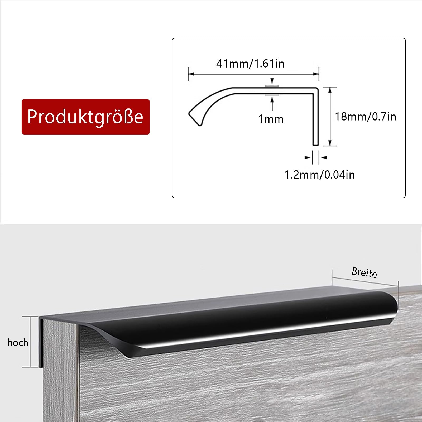 Schrankgriffe 4er Set L:12/15/20/30/40/60/80/100/120cm Moebelgriffleiste Aluminium Türgriffe Schubladen Griffe Schickes Design Für Eine Moderne Und Funktionale Einrichtung(Kaschmirgrau,L:80cm)