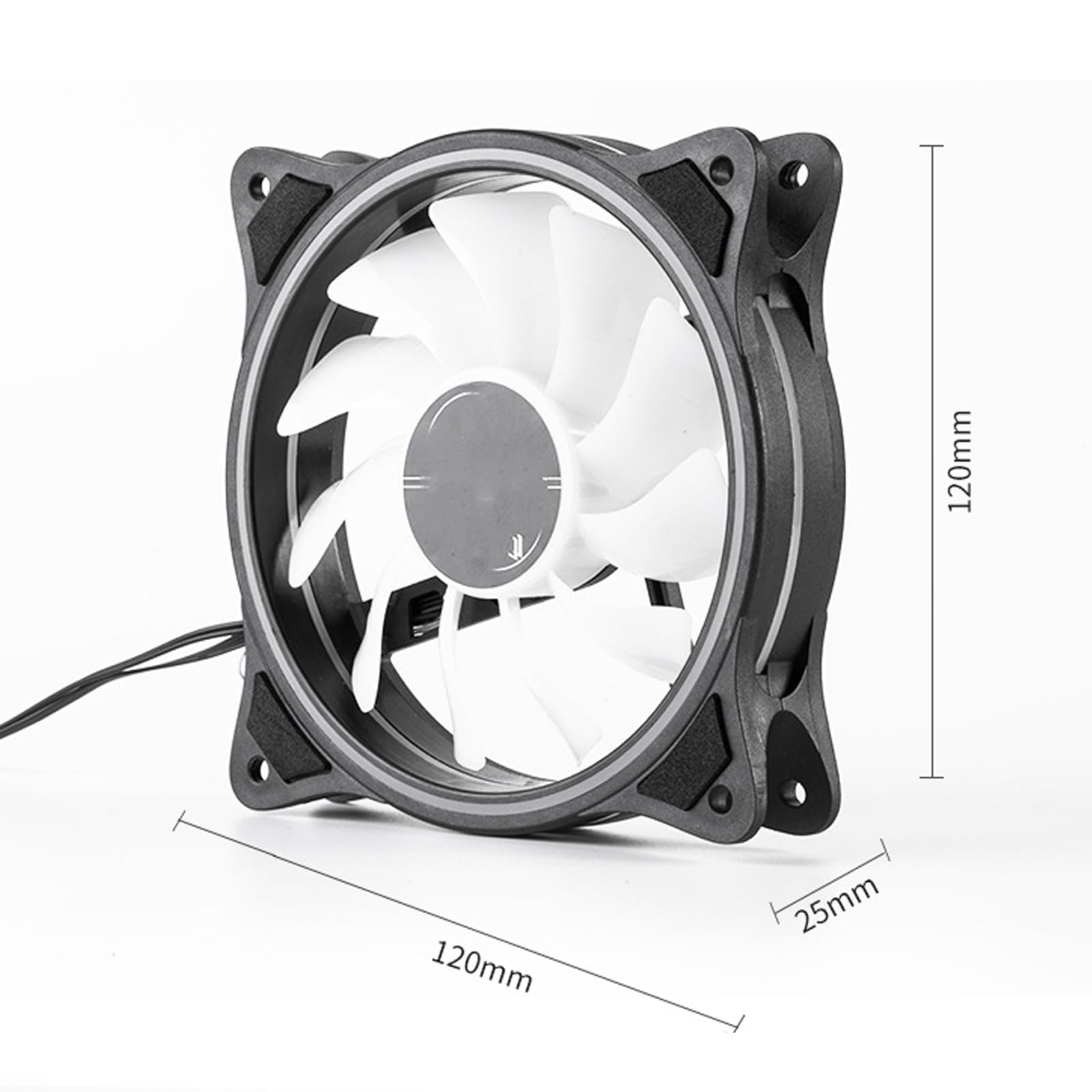 Ventilador de caja de RGB con ajuste automático Iluminación LED de lados 1500 RPM Velocidad variable Operaciones silenciosas de 20 Compatibilidad Construcción de ABS Silenciosos de