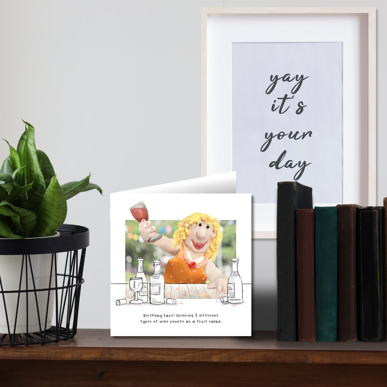 Emotional Rescue Geburtstagskarte Für Sie – 'Model Family' Design, 15,2 X 15,2 Cm, Mit Umschlag – Lustiger Wein-Spruch