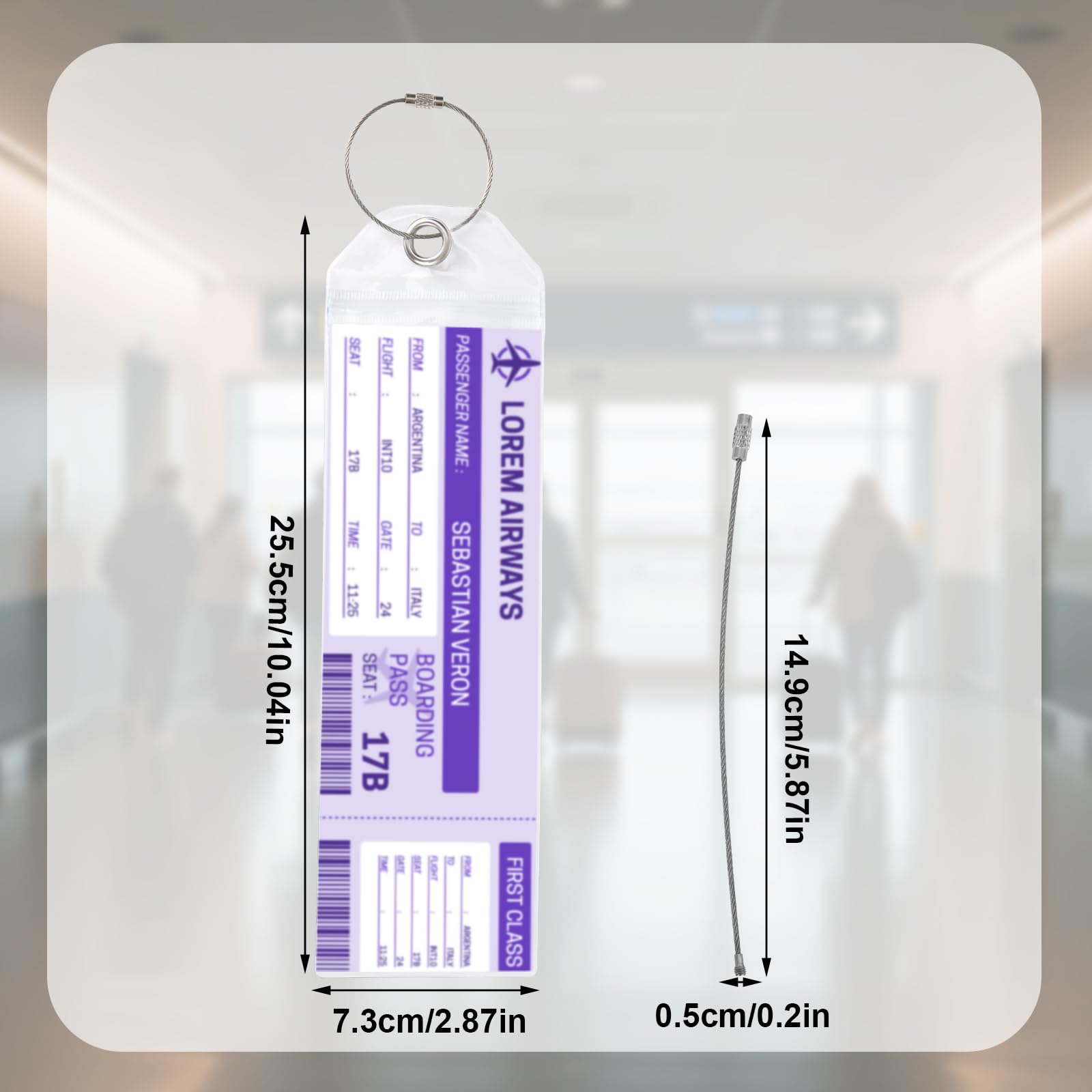 lasuroa 8szt DCL Cruise Luggage Tag Holder z Metalowymi Pętlami, Przezroczysty Wodoodporny Uchwyt na Etykietę Walizki z Zamknięciem na Suwak Pasuje do Fantasy Magic Wish Treasure Adventure Ships