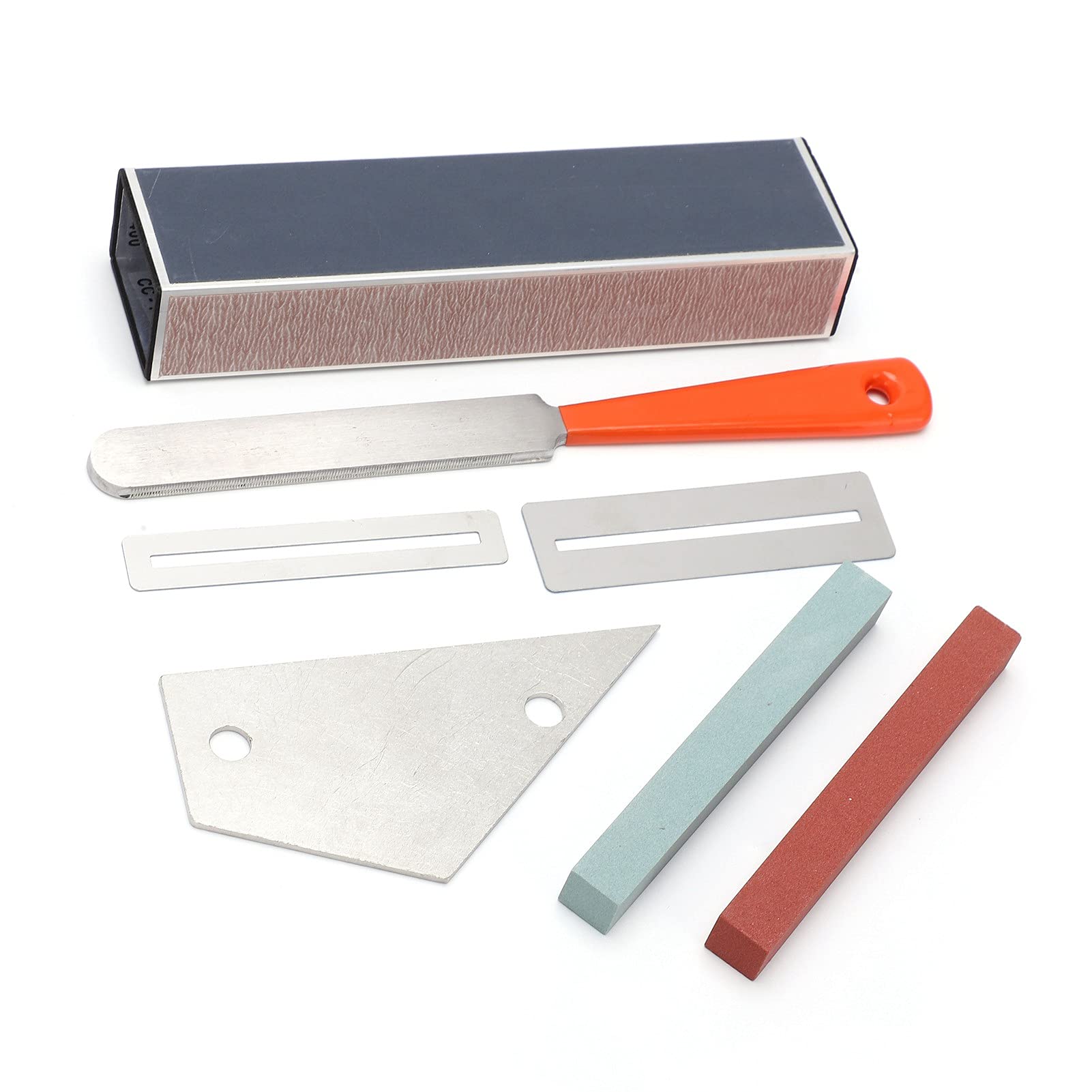 Jeffergarden Kit de Herramientas de Reparación de Guitarra Profesional con Lima de Coronación Nivelación de Trastes y Accesorios de Pulido Acero Inoxidable