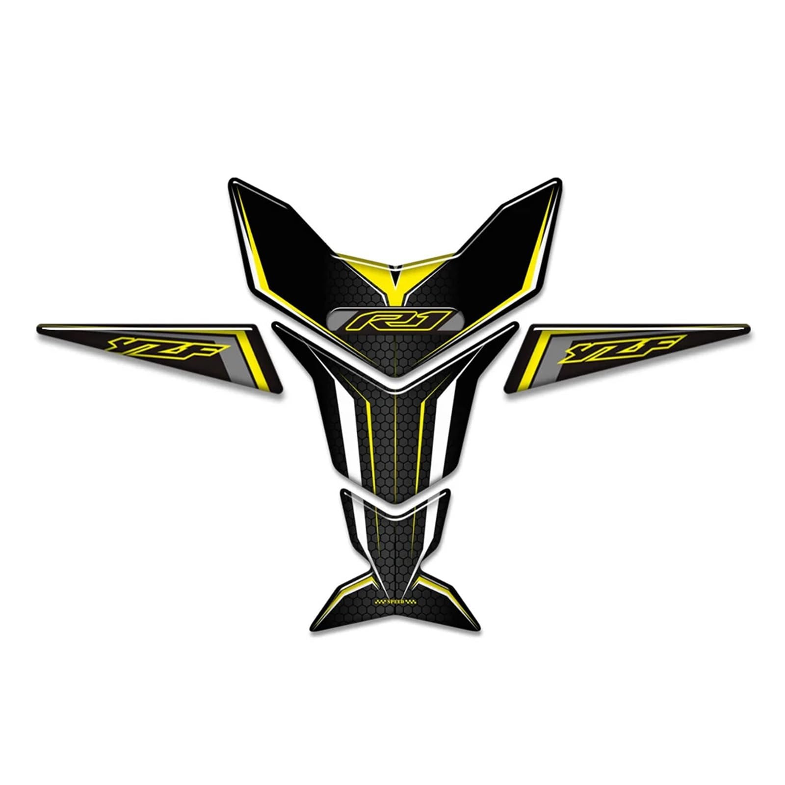 Decoration for Yamaha YZF-R3 YZFR3 YZF R3 Fuel Tank Pad Side Knee Fairing Fender Stickers Protector(Yellow)