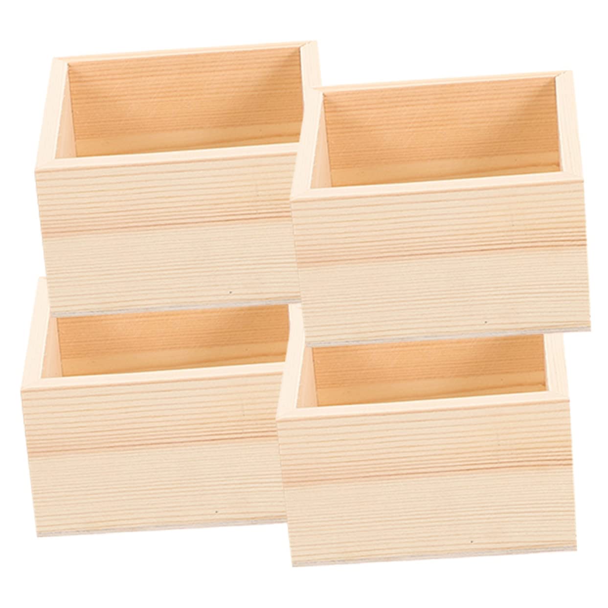 Amazon｜Garneck 4個無蓋木製収納ボックス 小物整理