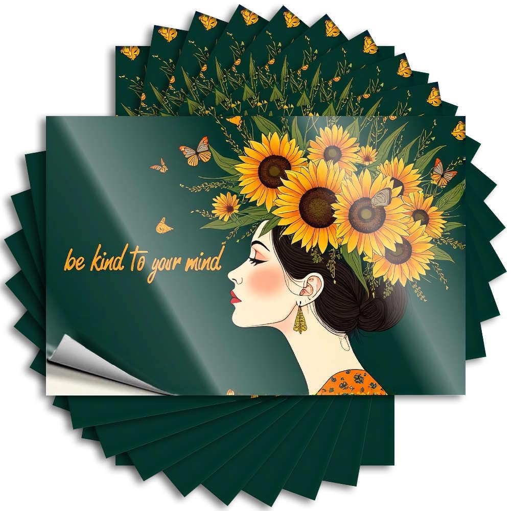 Be Kind to Your Mind. Half Sticker | Teens Waterproof Vinyl Wall Birthday Removable Decal Peel Stick(12X18CM)